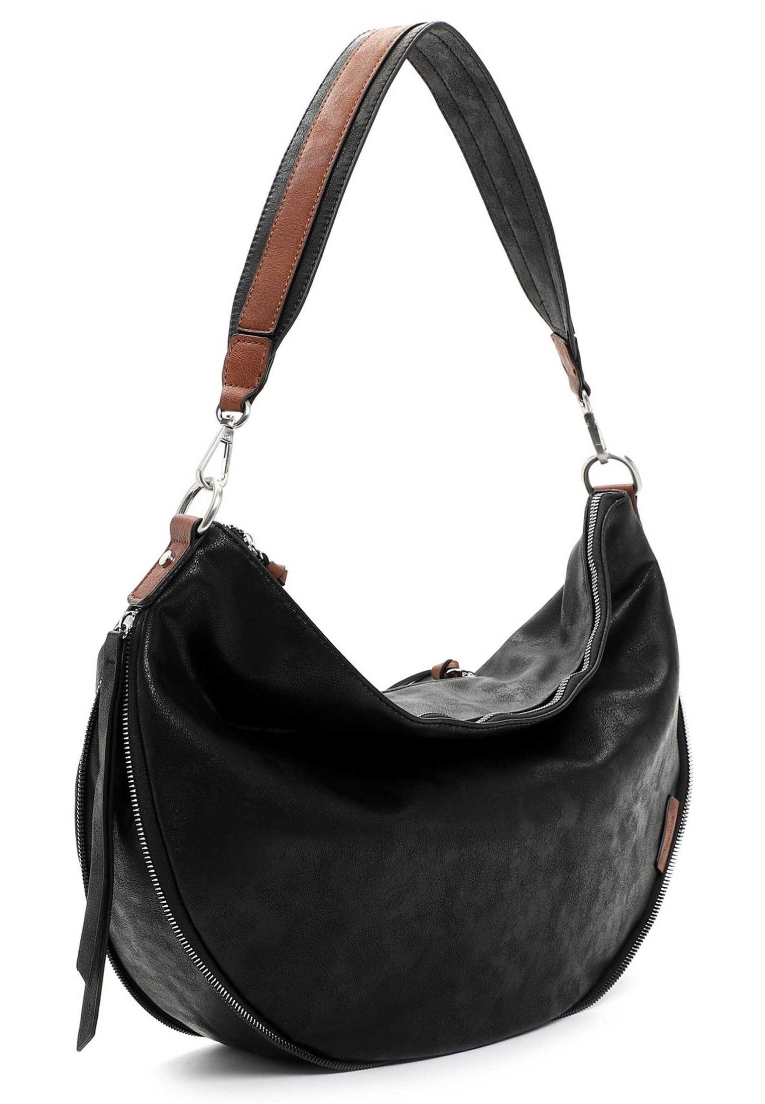 Tamaris Schultertasche 31521 110 black/cognac Black / Cognac