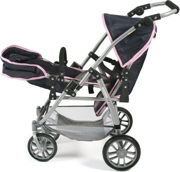 CHIC2000 Puppen-Zwillingsbuggy Vario, Grau-Navy