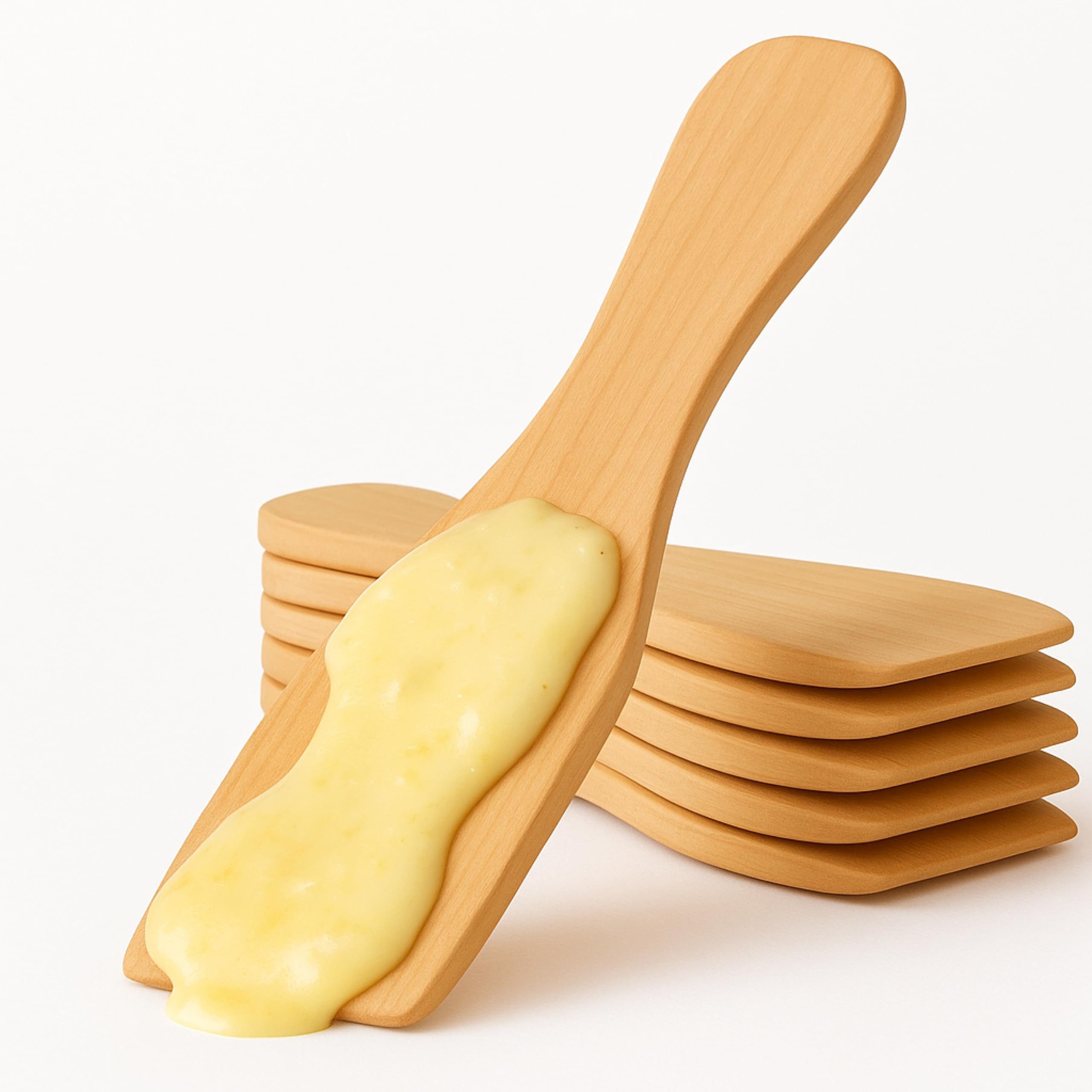 TK Gruppe Raclettepfännchen 10x Raclette Schaber aus Holz - Spachtel/ Schieber, (Set, 10-tlg., 10er Set)
