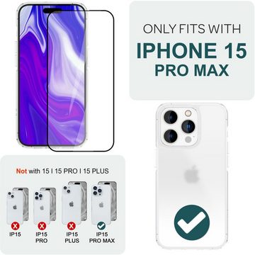 Nalia Schutzfolie Apple iPhone 15 Pro Max, 2x Display Schutzglas & 1x Schablone / gehärtete Glasfolie / 9H Schutz