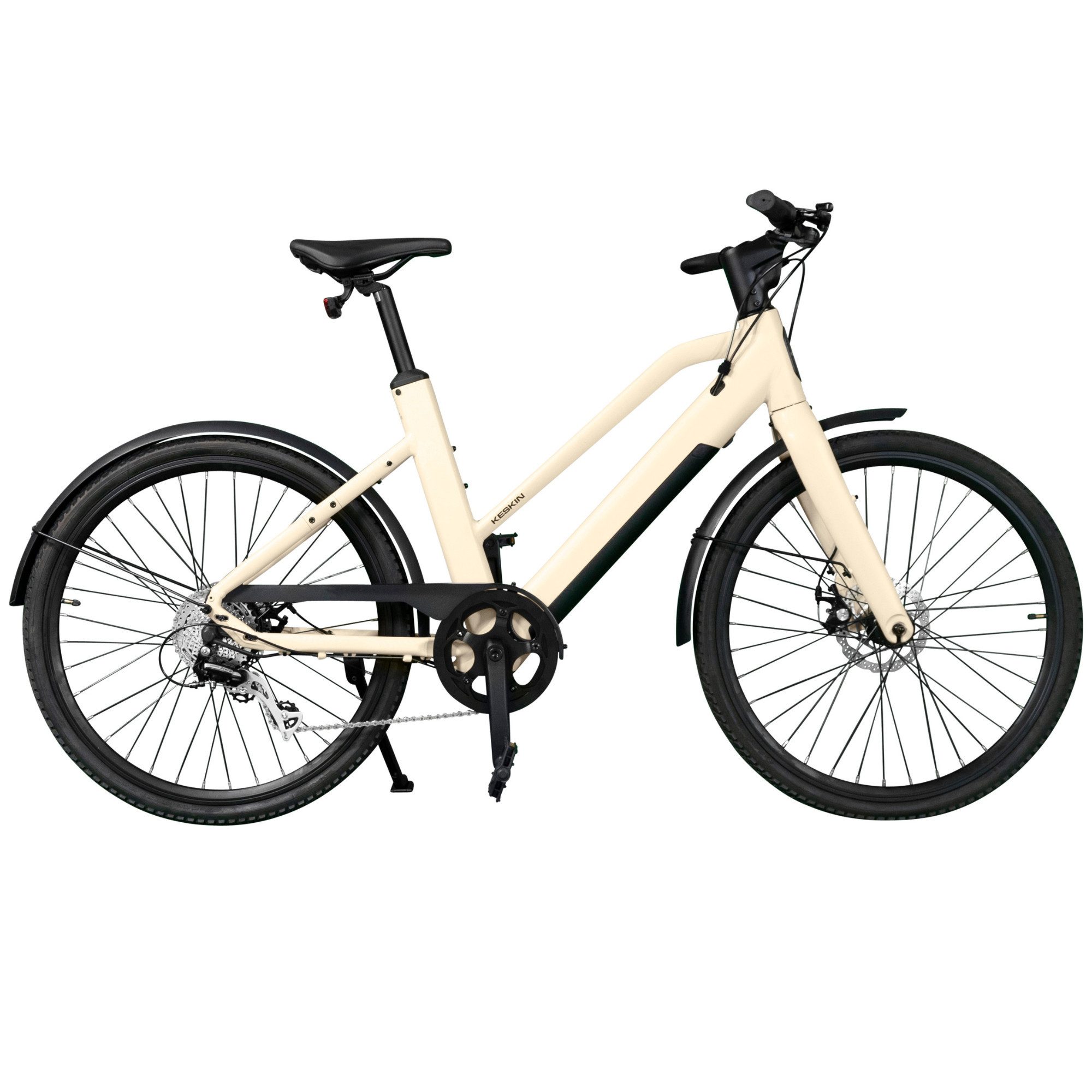 Keskin eBike E-Bike Cityrad cBike1V 26 Zoll E-Bike Pedelec mit Mobile-App-Unterstützung, 8 Gang Shimano Shimano Schaltwerk, Kettenschaltung, Heckmotor, 432 Wh, (Packung, Schlüssel, Werkzeug, Beleuchtung, Akku-Ladegerät), mit Drehmomentsensor, integriertes