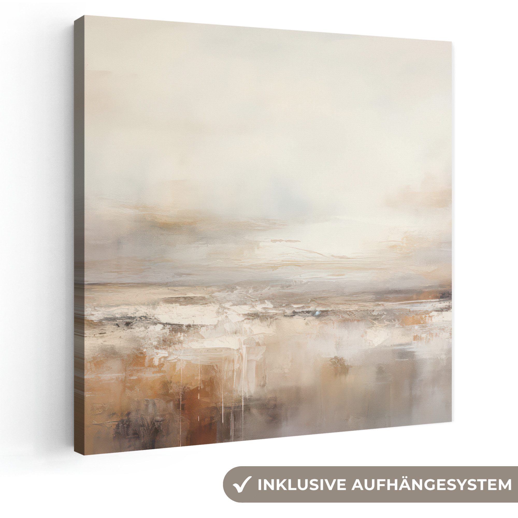 OneMillionCanvasses® Leinwandbild Kunst - Industriell - Grau - Braun - Abstrakt, Fotodruck (1 St), Schlafzimmer Deko Aesthetic, Bilder über Bett, 20x20 cm