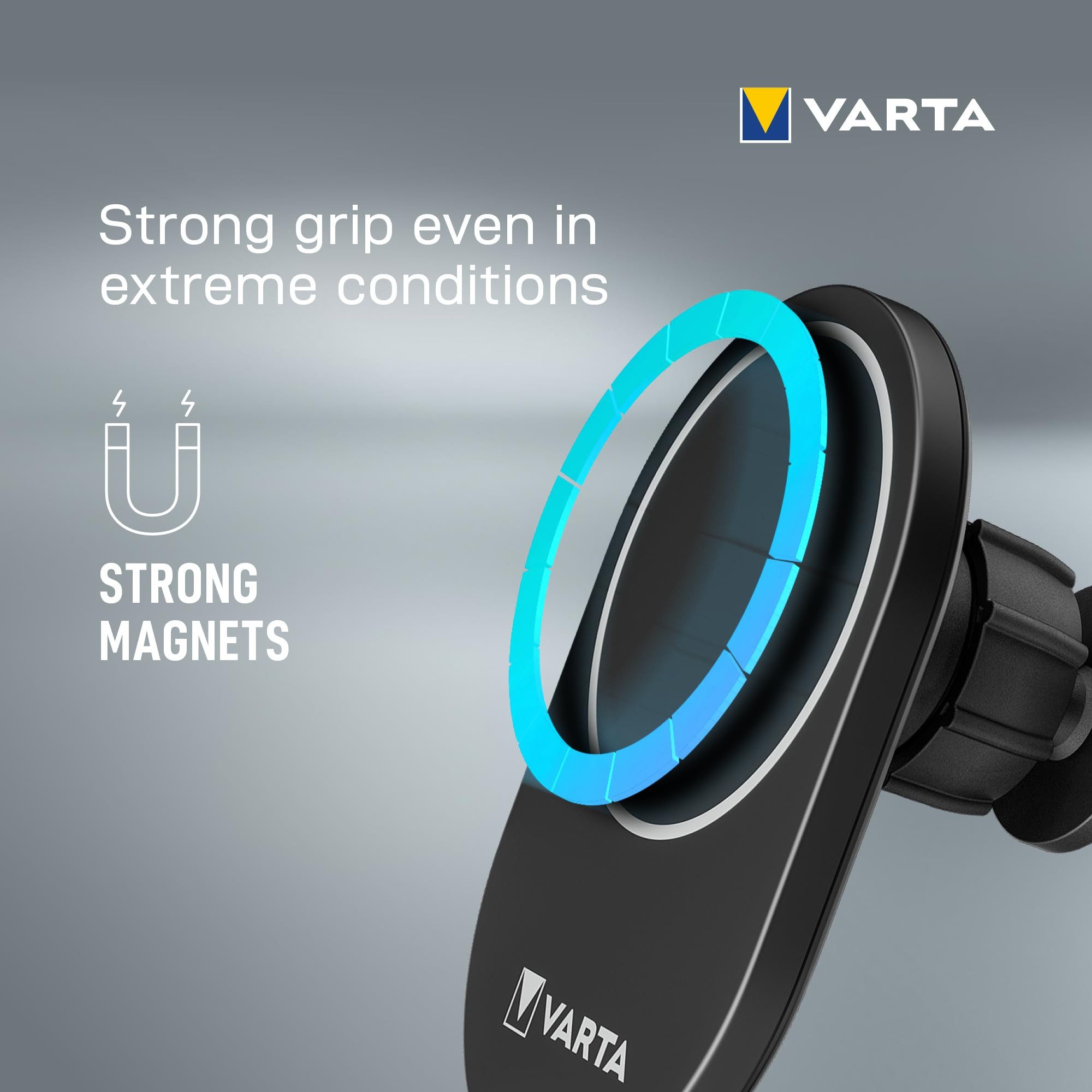 VARTA Varta Mag Pro Wireless Ladestation (Kabelloses Smartphone-Ladegerät mit Magnetkraft und Qi-Standard)
