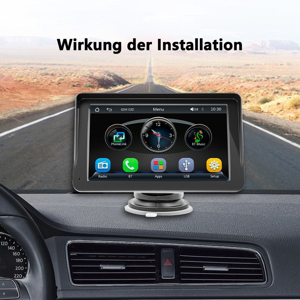 Display, Autoradio, GelldG Navi Autoradio mit Touch Schwarz(stil2) Bluetooth Radio 7-Zoll-Bildschirm
