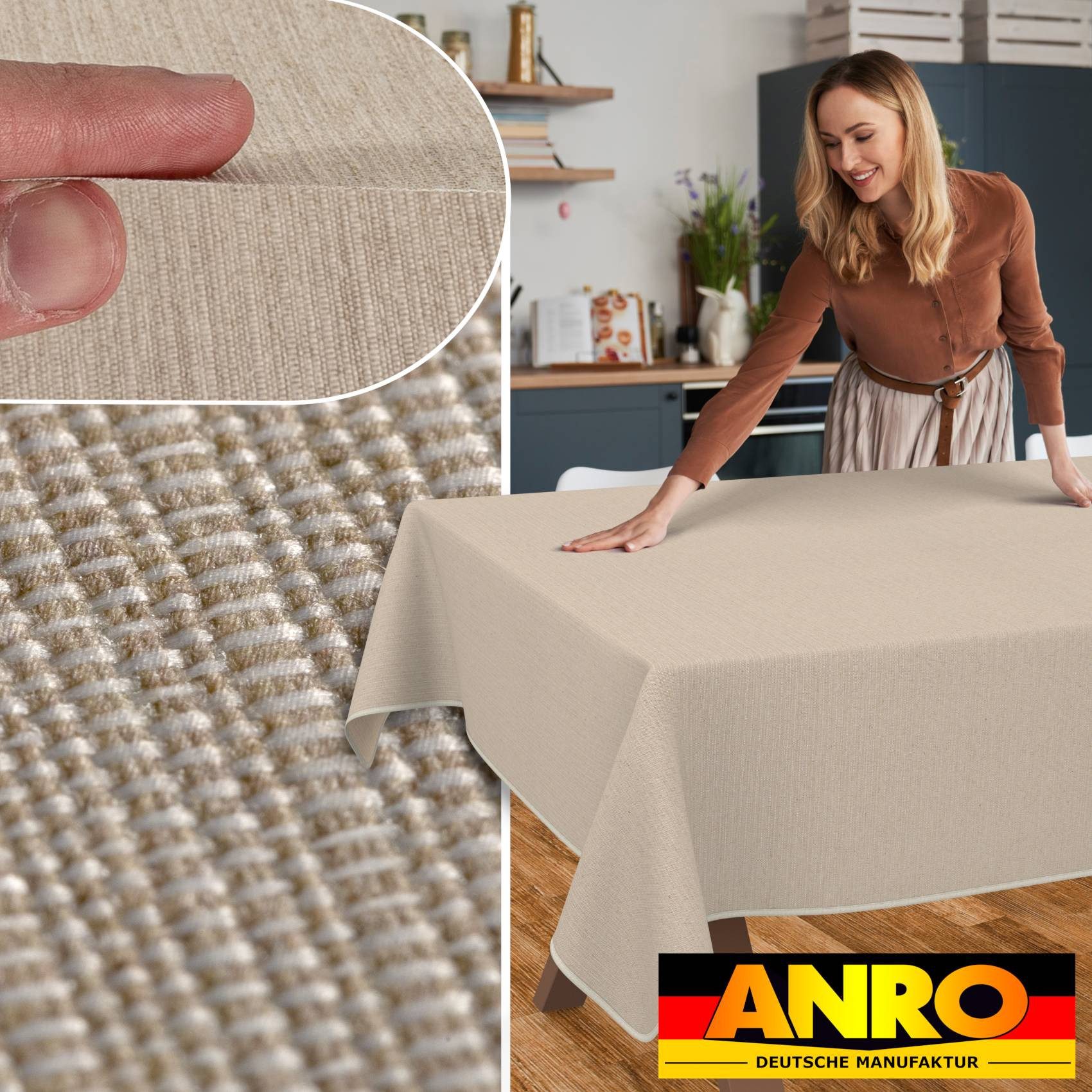 ANRO Tischdecke Hochwertig Tischwäsche mit Beschichtung (Einzelstück 1-tlg) günstig online kaufen