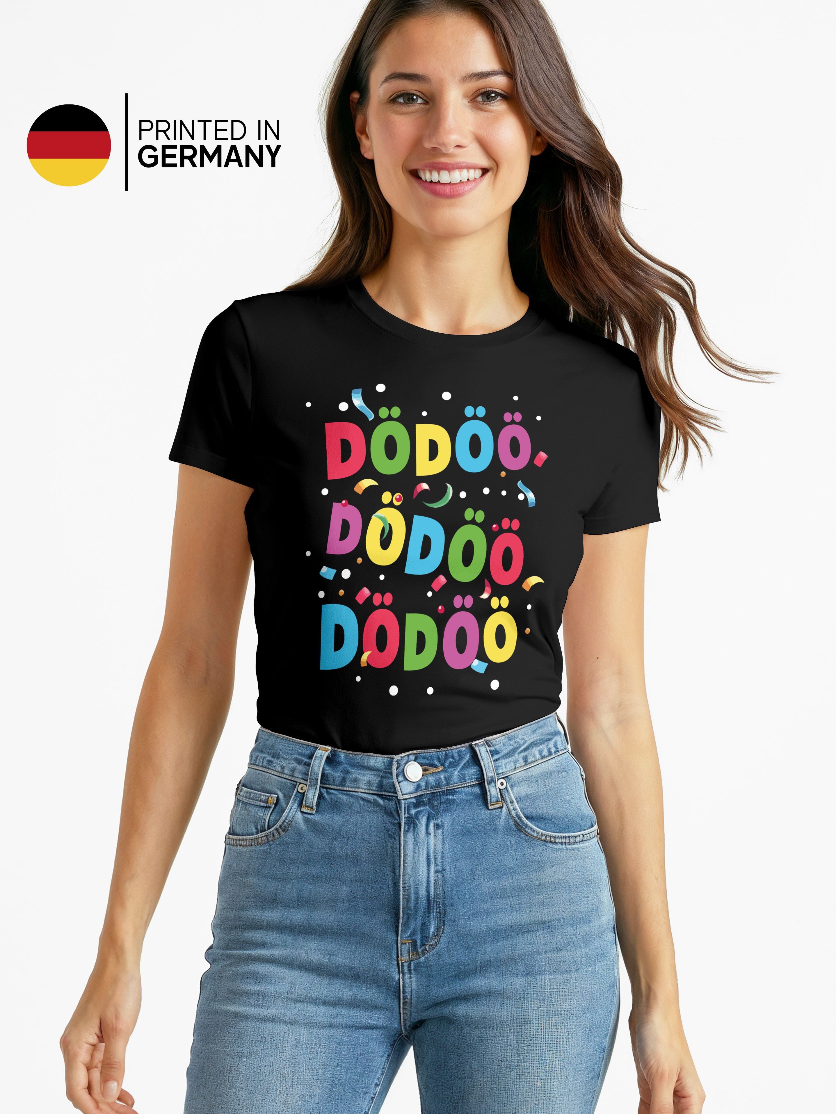 MoonWorks Print-Shirt Damen T-Shirt Fasching Karneval Konfetti Spruch Party Feiern Funshirt mit Print