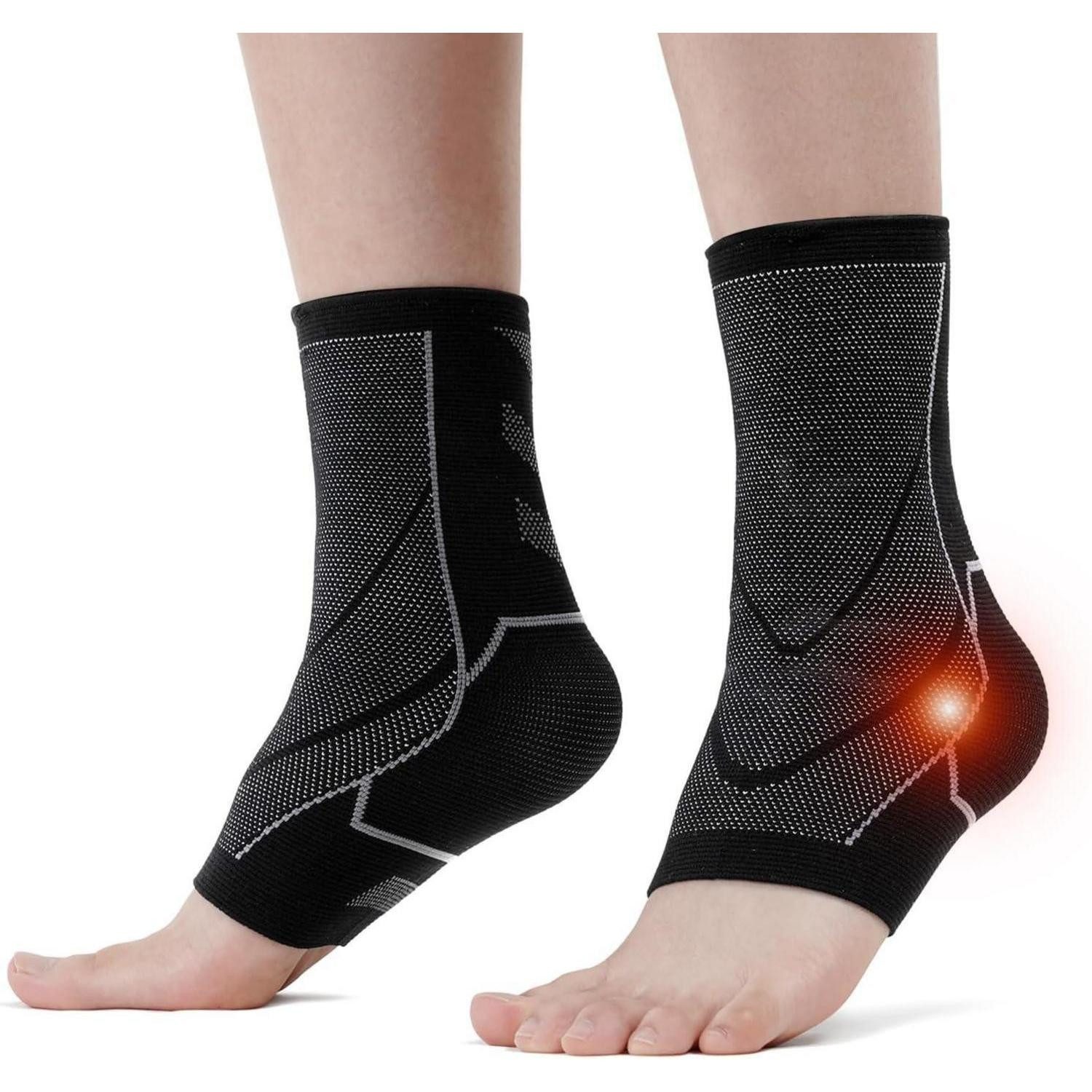 LuxusKollektion Sprunggelenkbandage Neuropathie Socken Sprunggelenkbandage Kompressionssocken Schwarz-2er