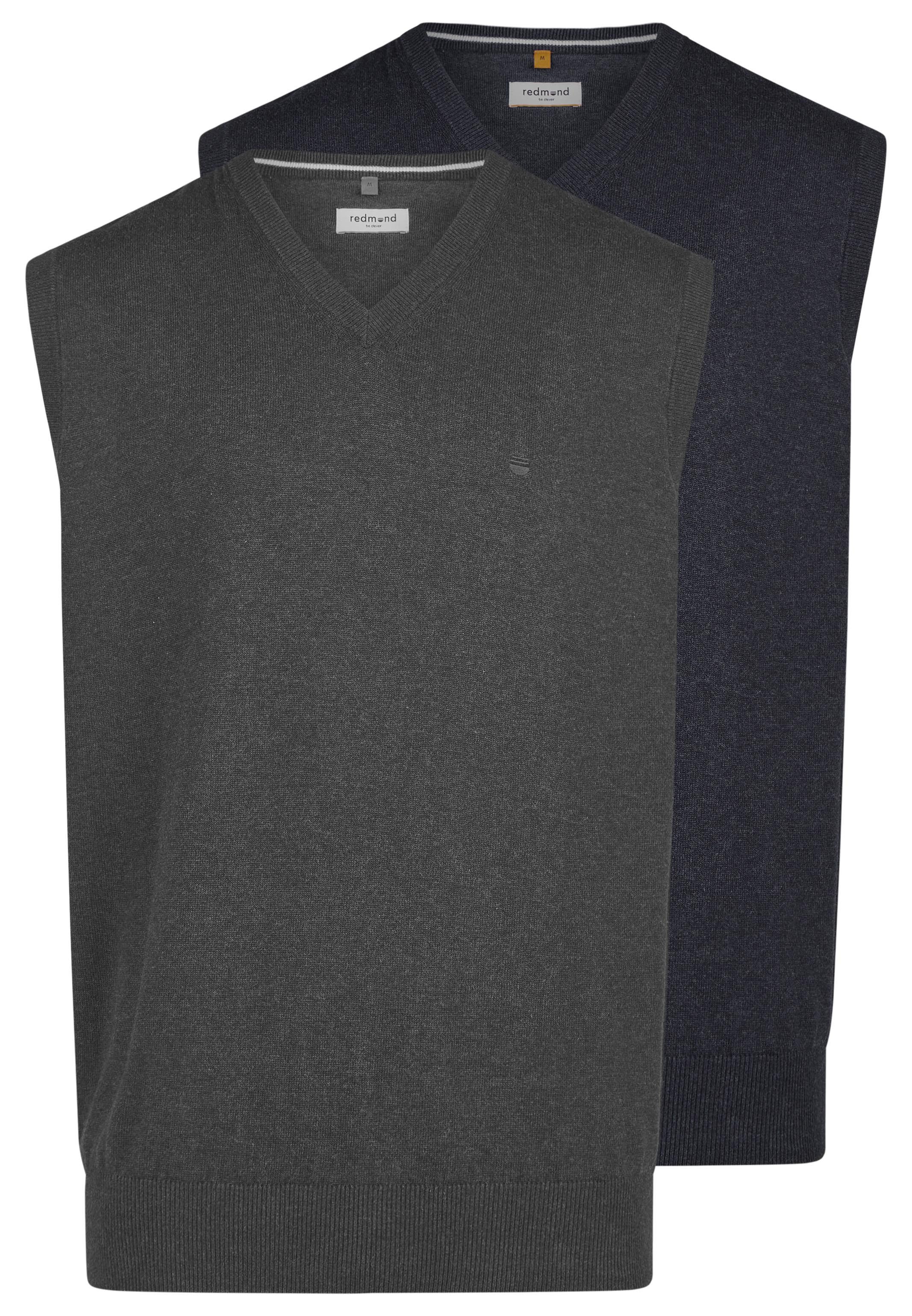 Redmond Pullunder 2er Pack Basic (Spar-Set, 2-tlg) Pullunder - Baumwolle - Atmungsaktiv - Weicher Feinstrick