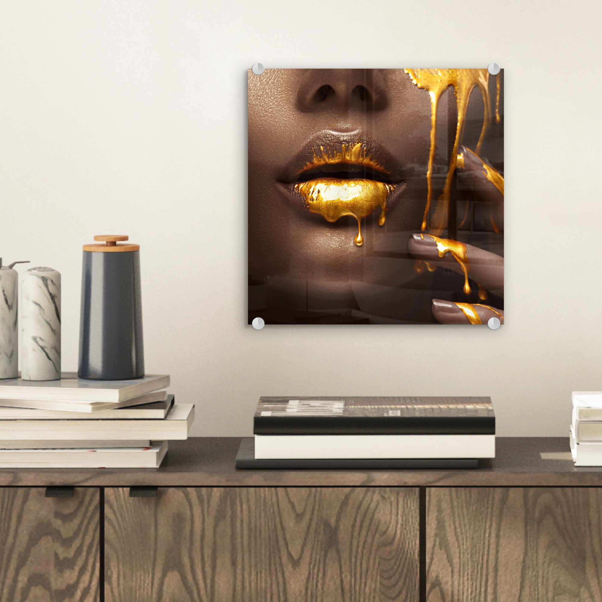 MuchoWow Acrylglasbild Gold - Frau - günstig online kaufen