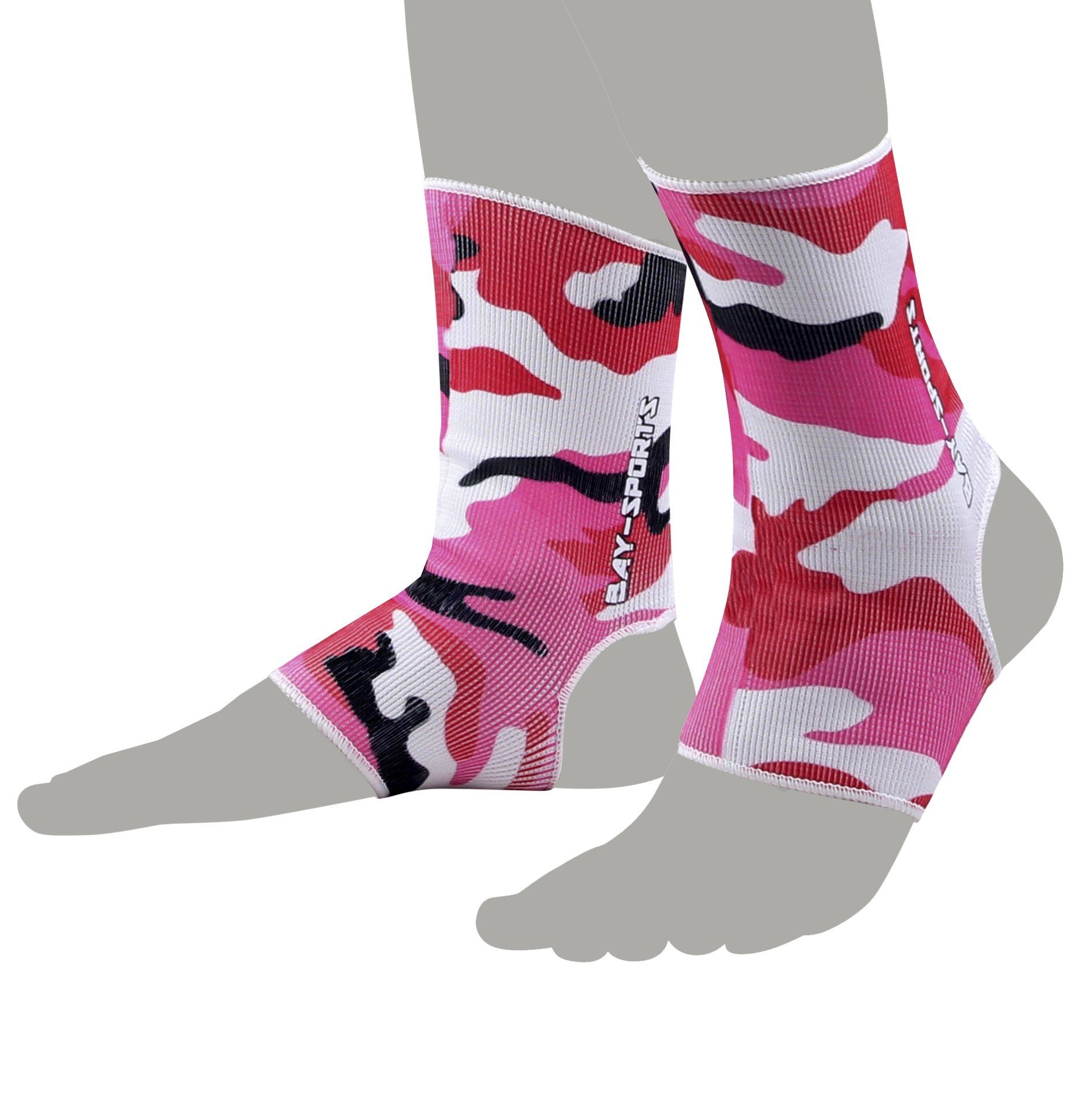 BAY-Sports Fußbandage Knöchelbandage Fußgelenkbandage Sprunggelenk Paar, Anatomische Passform, Kompression, XS - XL, kann rechts und links getragen werden