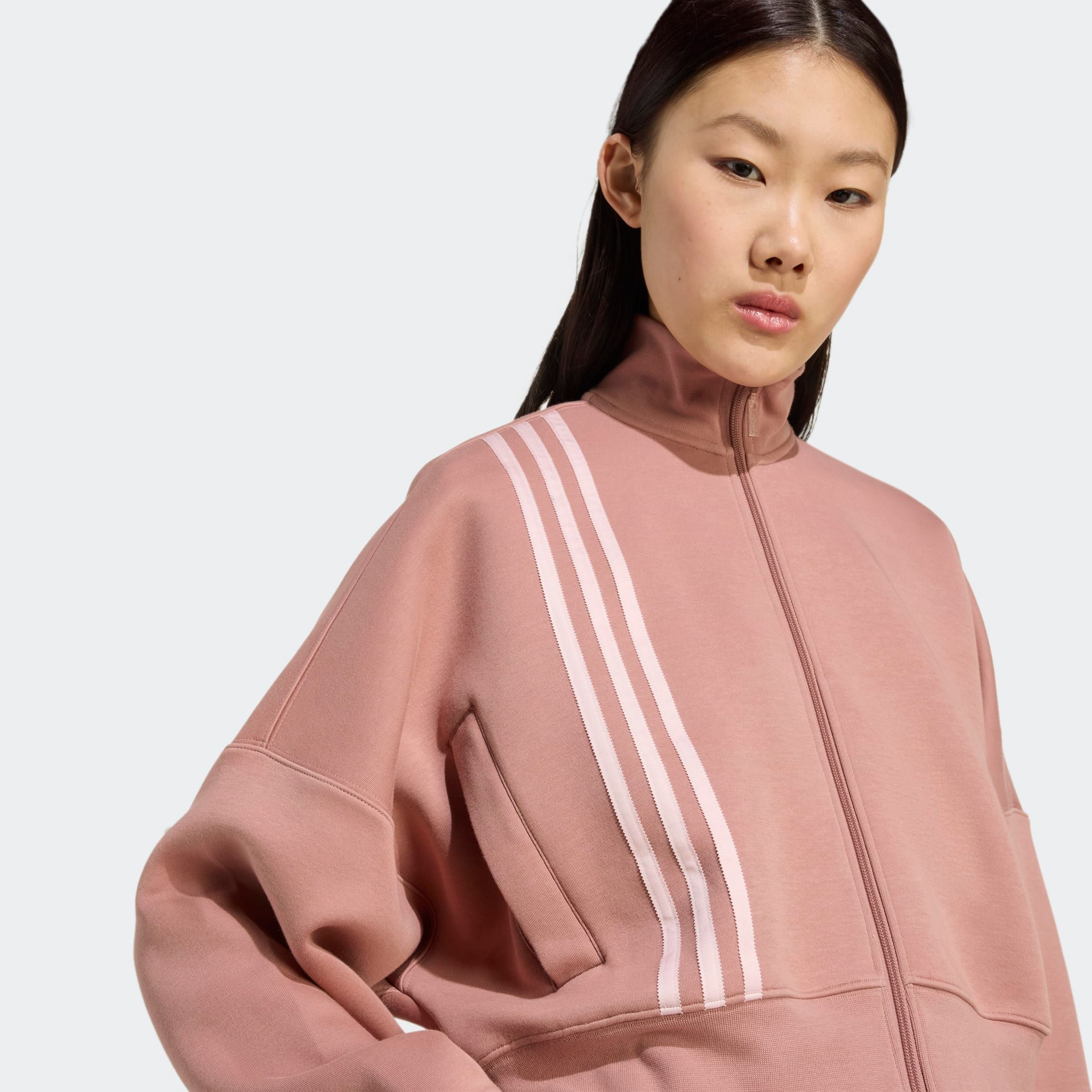adidas Originals Sweatjacke OFF PLACED 3-STREIFEN ZIP UP mit Reißverschluss, mit glatter Materialstruktur