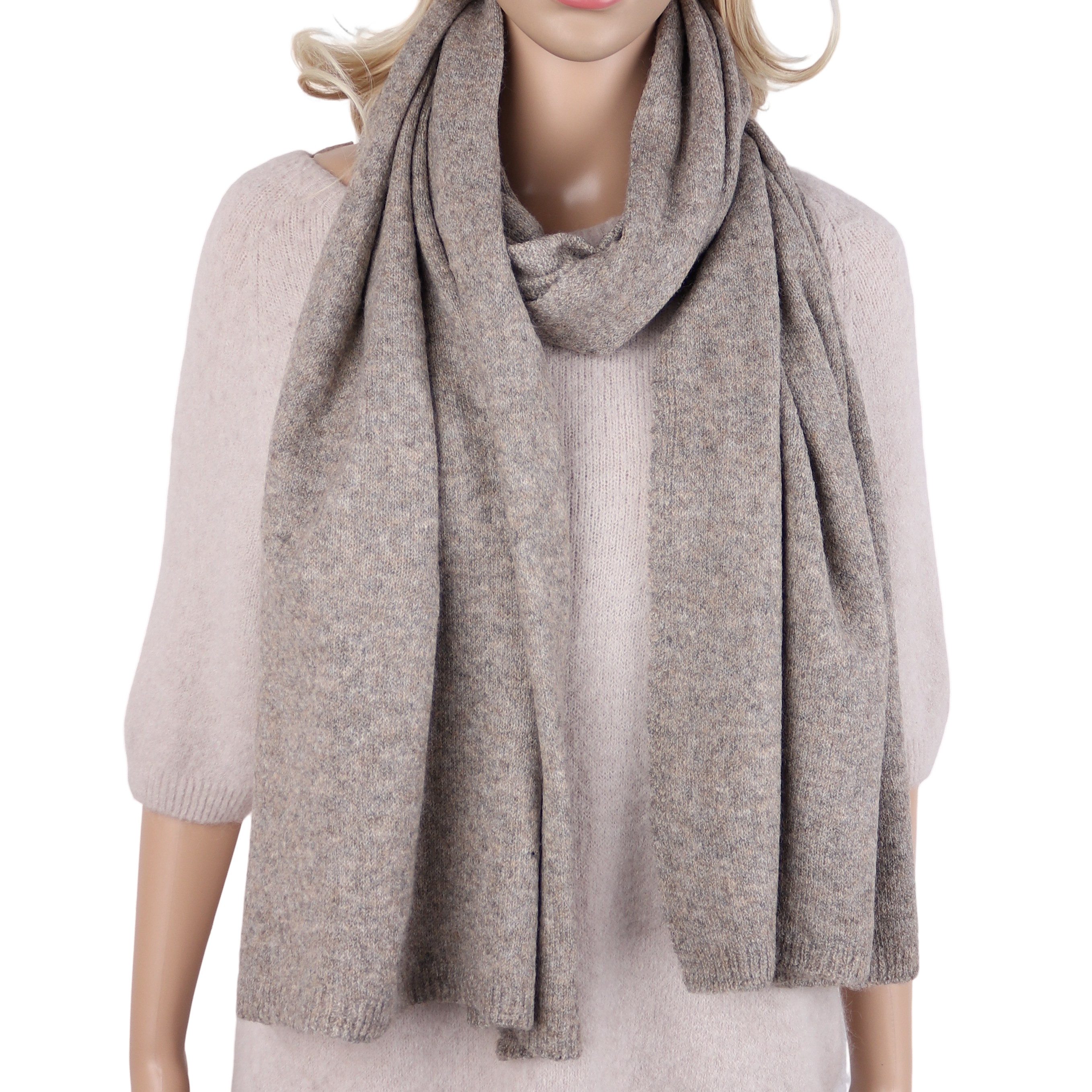 MIRROSI Strickschal Damen & Herren, Unifarbe Schal Unisex ca.55x185cm, super weich, (Neue Kollektion Herbst/Winter 2026), warmer Winterschal mit Wolle
