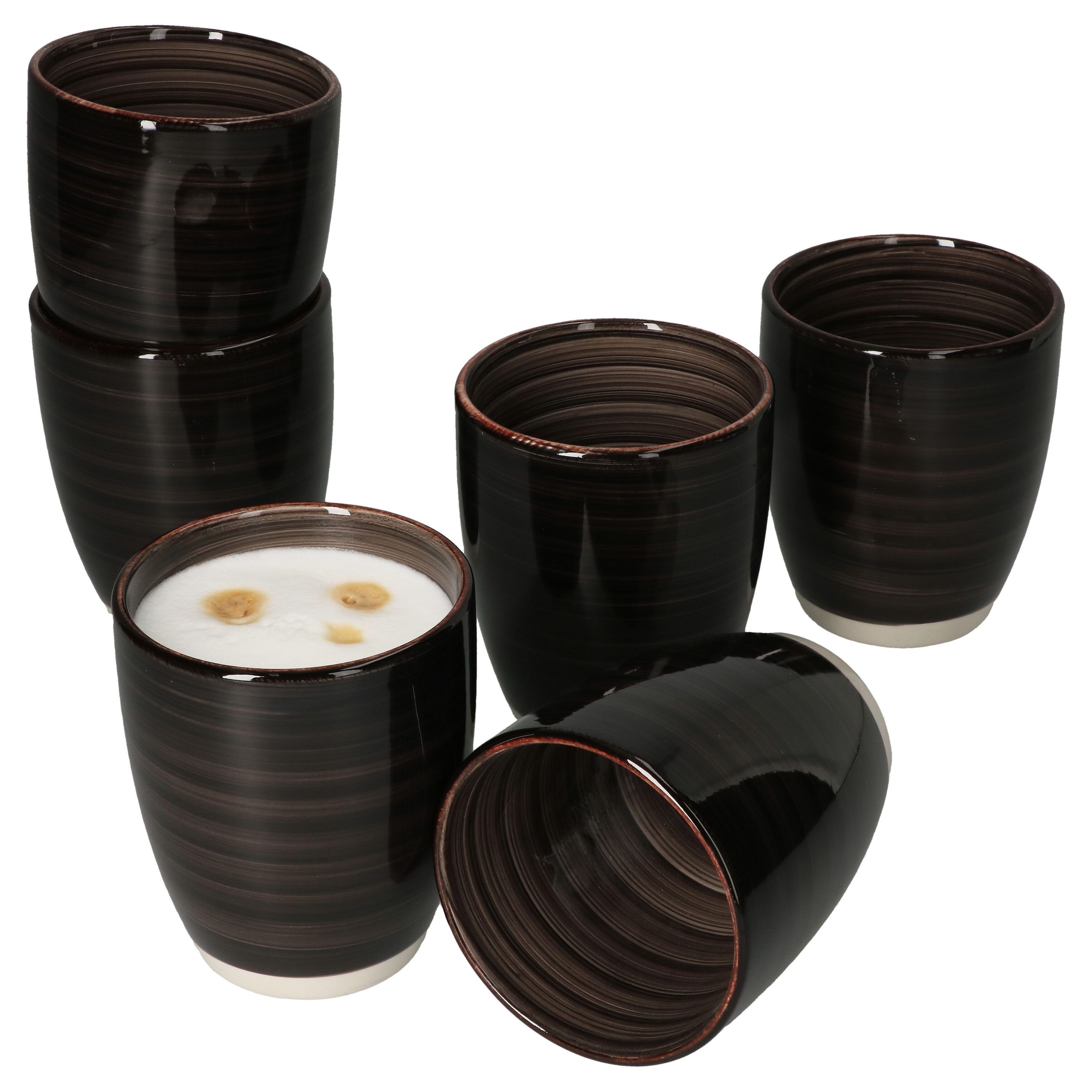 - OHNE 24326250 Coffeeblack Set Becher 6er Kaffeebecher schwarz MamboCat Henkel