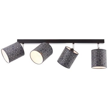 Brilliant Deckenstrahler Galance, ohne Leuchtmittel, 101 cm Breite, 4 x E27, schwenkbar, Metall/Textil, schwarz