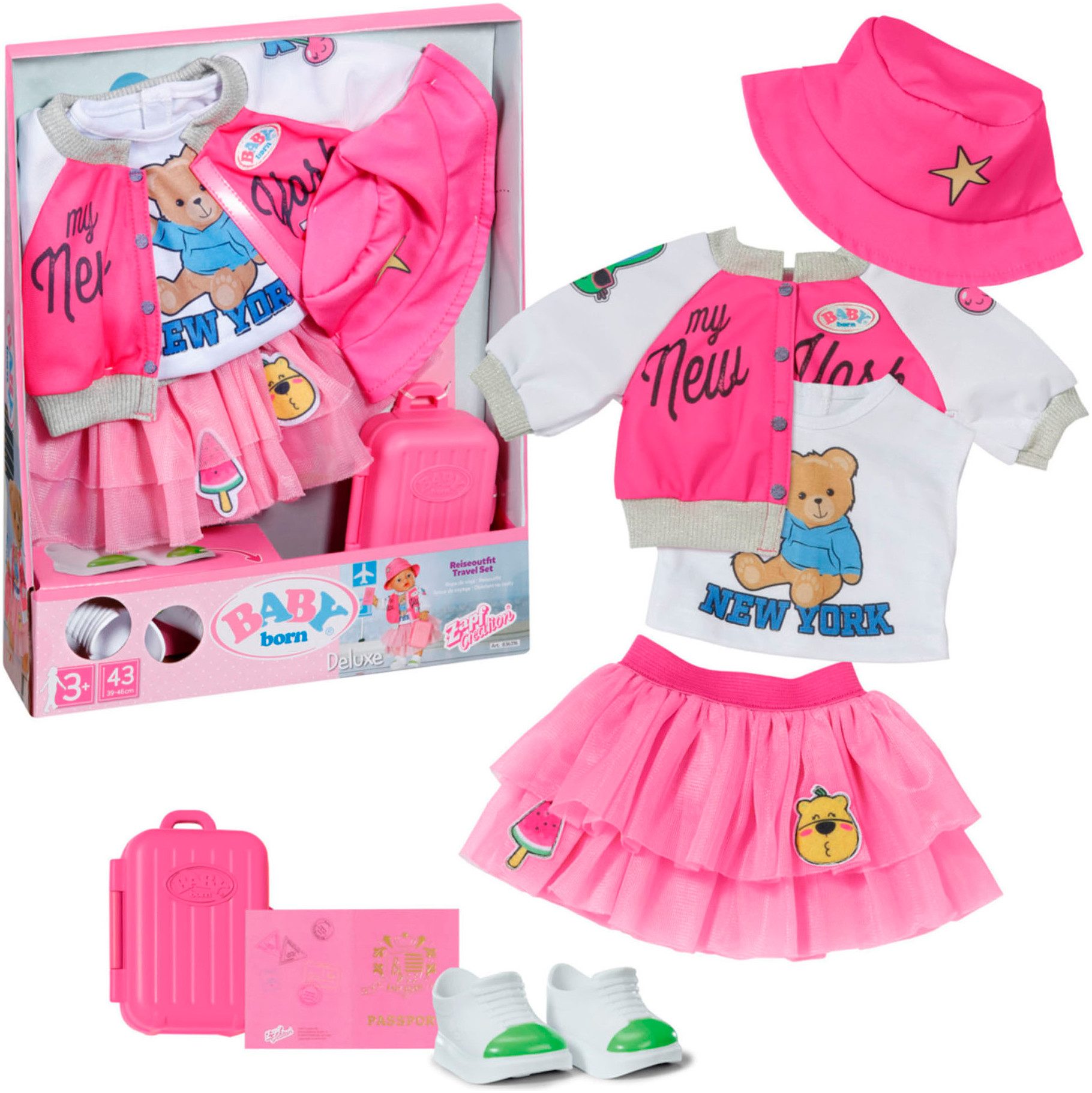 Baby Born Puppenkleidung Deluxe Reiseoutfit, 43cm günstig online kaufen