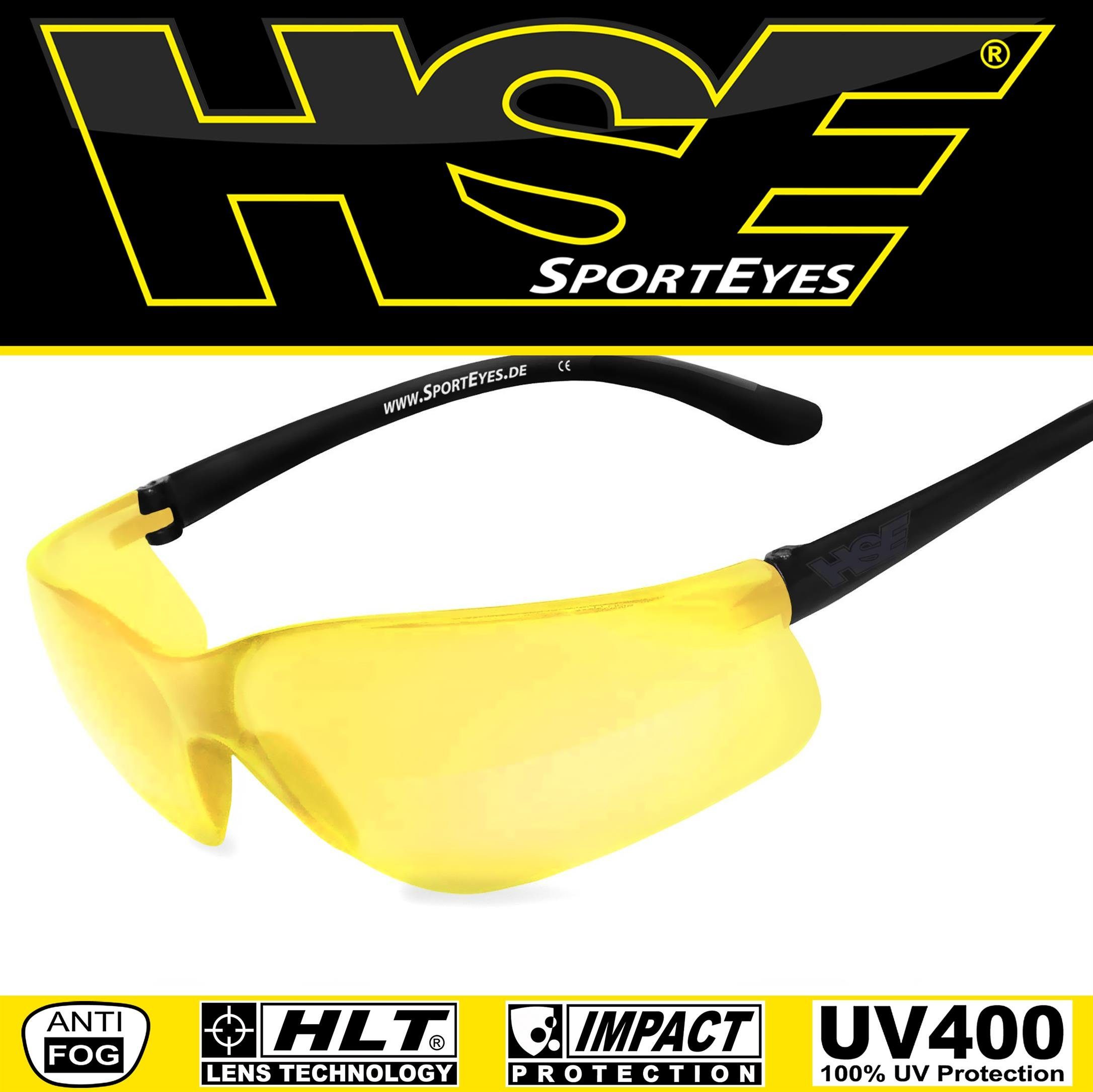 HSE - SportEyes Sportbrille DEFENDER 1.0, Steinschlagbeständig durch Kunststoff-Sicherheitsglas