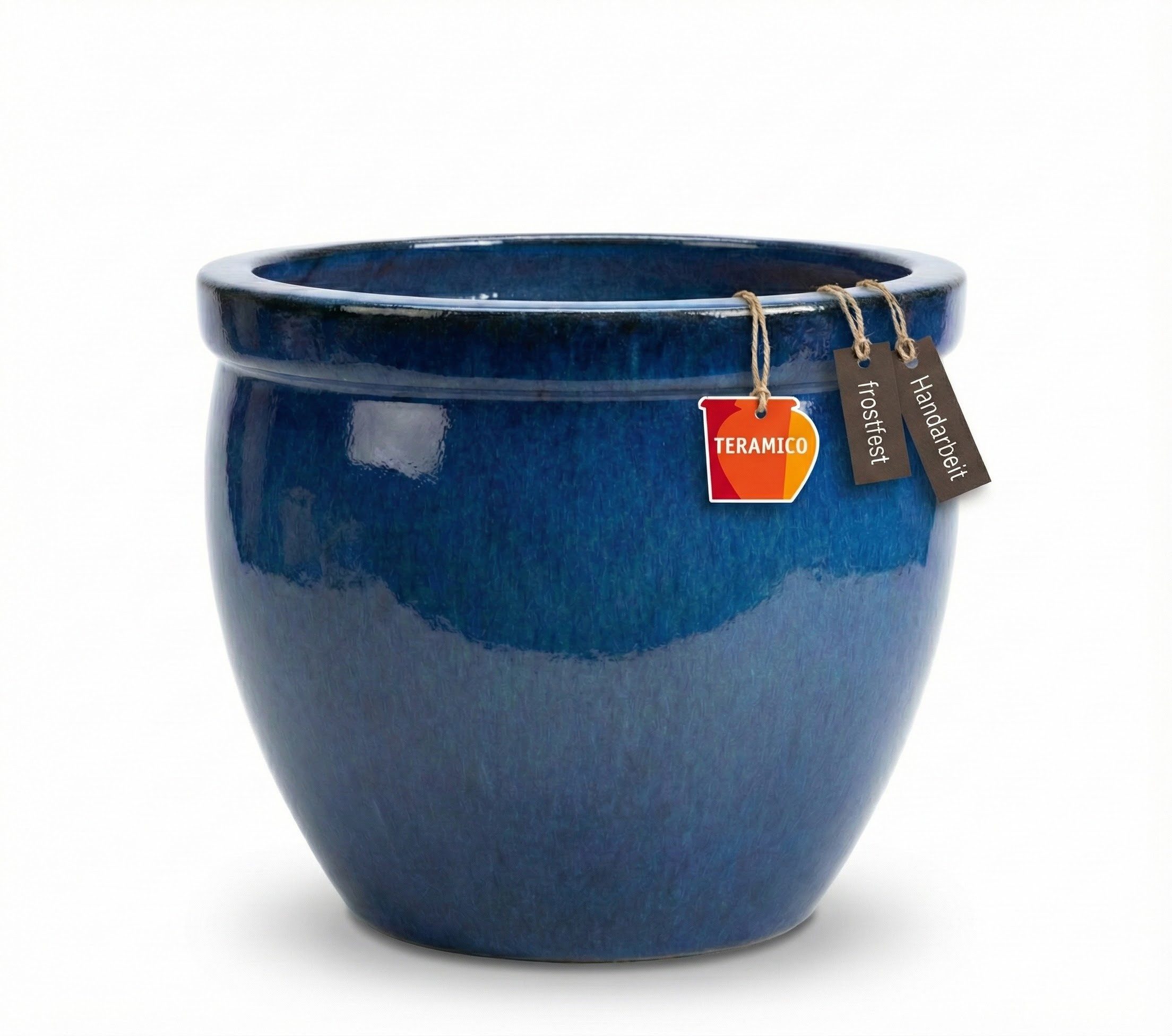 Teramico Pflanzkübel Keramik Pflanzgefäß-Serie "Bavaria Tall" Royal Blau – Wählbare Größen, 100% Frostfest