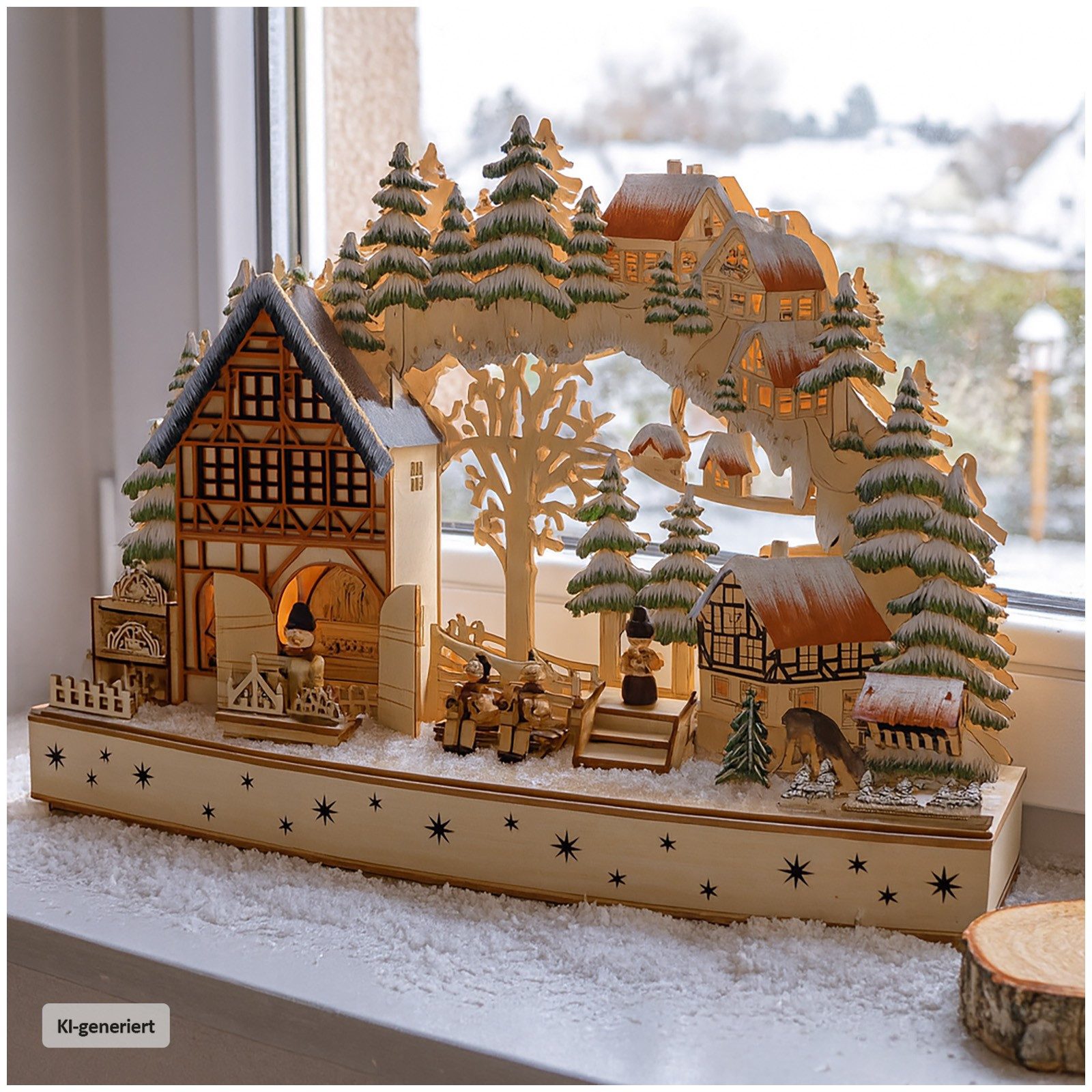 HTI-Living Schwibbogen Traditioneller Schwibbogen Holz (1-tlg), Leuchtbogen