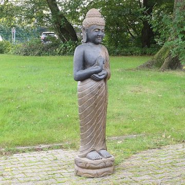 Oriental Galerie Dekofigur Buddha Figur stehend Steinfigur Greenstone Massiv Chakra 152 cm (1 St)