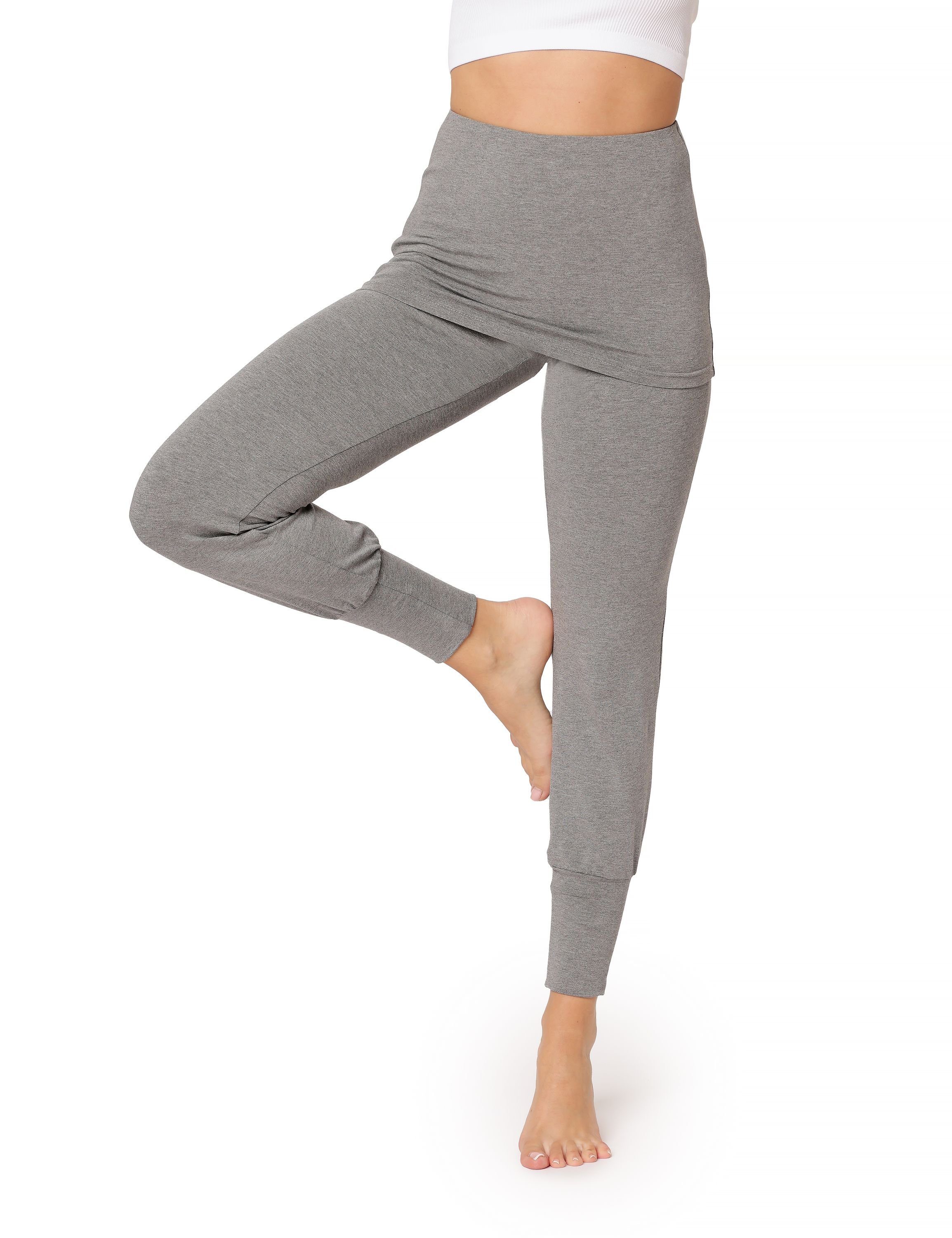 Bellivalini Leggings Damen Yogahose mit Rock Lang Trainingshose BLV50-275 (1-tlg) ohne Medium Melange