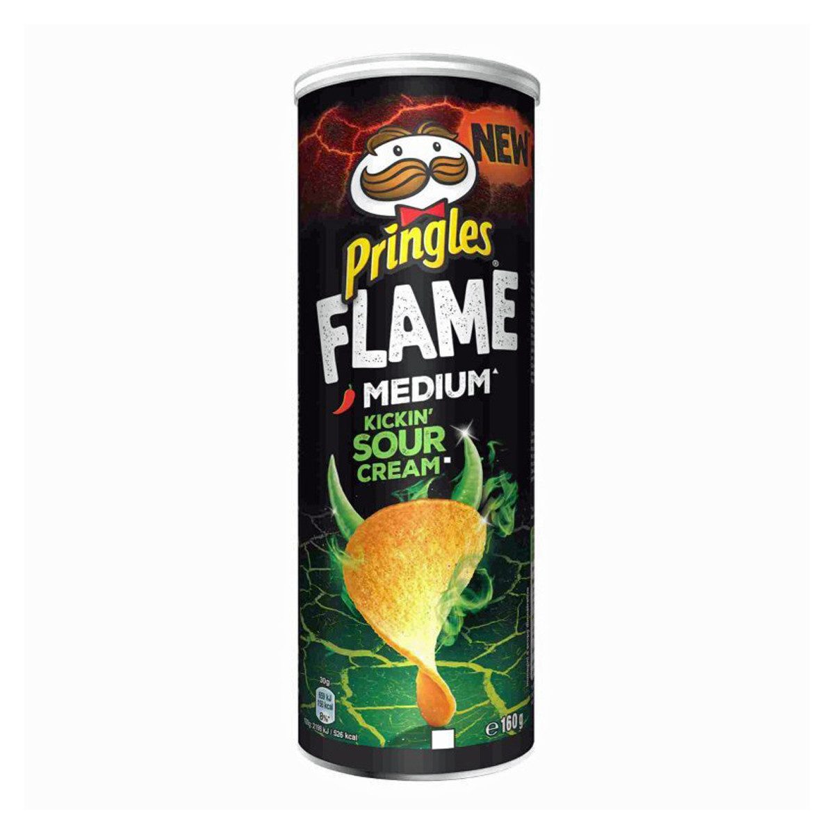 Pringles Knabberei, Pringles FLAME Medium Neu Kickin Sour Cream Stapelchips 160g