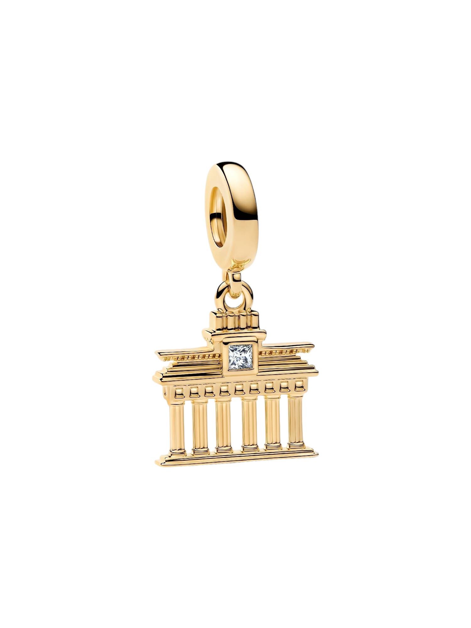 Pandora Charm-Einhänger Charm-Anhänger Brandenburger Tor 14 Karat Vergoldet 764936C01