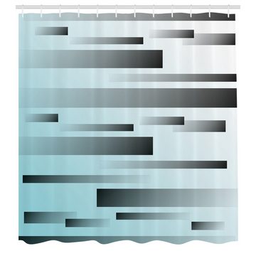 Abakuhaus Duschvorhang Moderner Digitaldruck mit 12 Haken auf Stoff Wasser Resistent Breite 175 cm, Höhe 180 cm, Gestreift Abstrakte Linien Sci Fi
