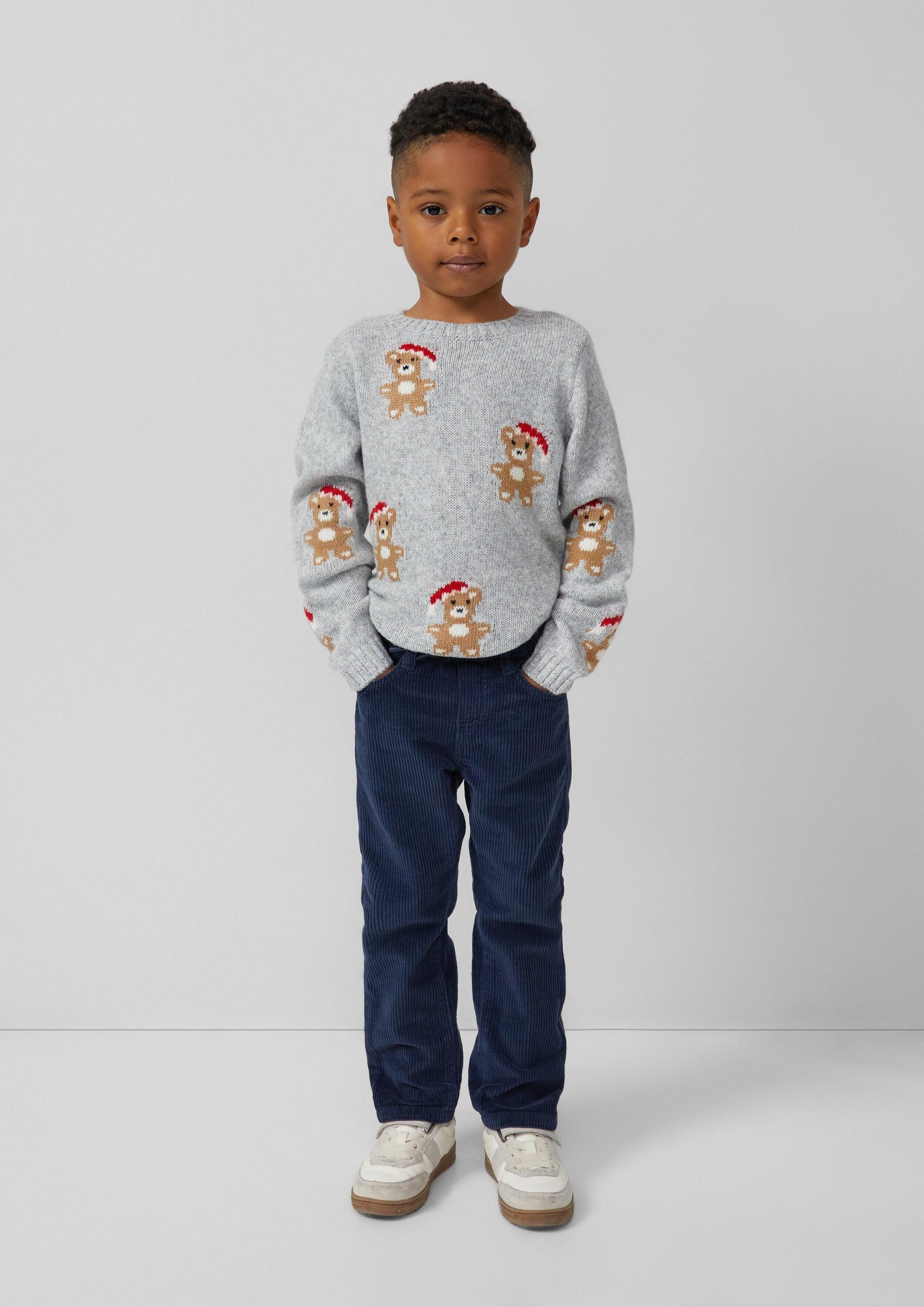 s.Oliver Longpullover Strickpullover Weicher Strickpullover mit Weihnachtsmotiven