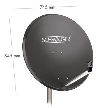 Schwaiger 714517 SAT-Antenne (75 cm, Stahl, Quad LNB, anthrazit)