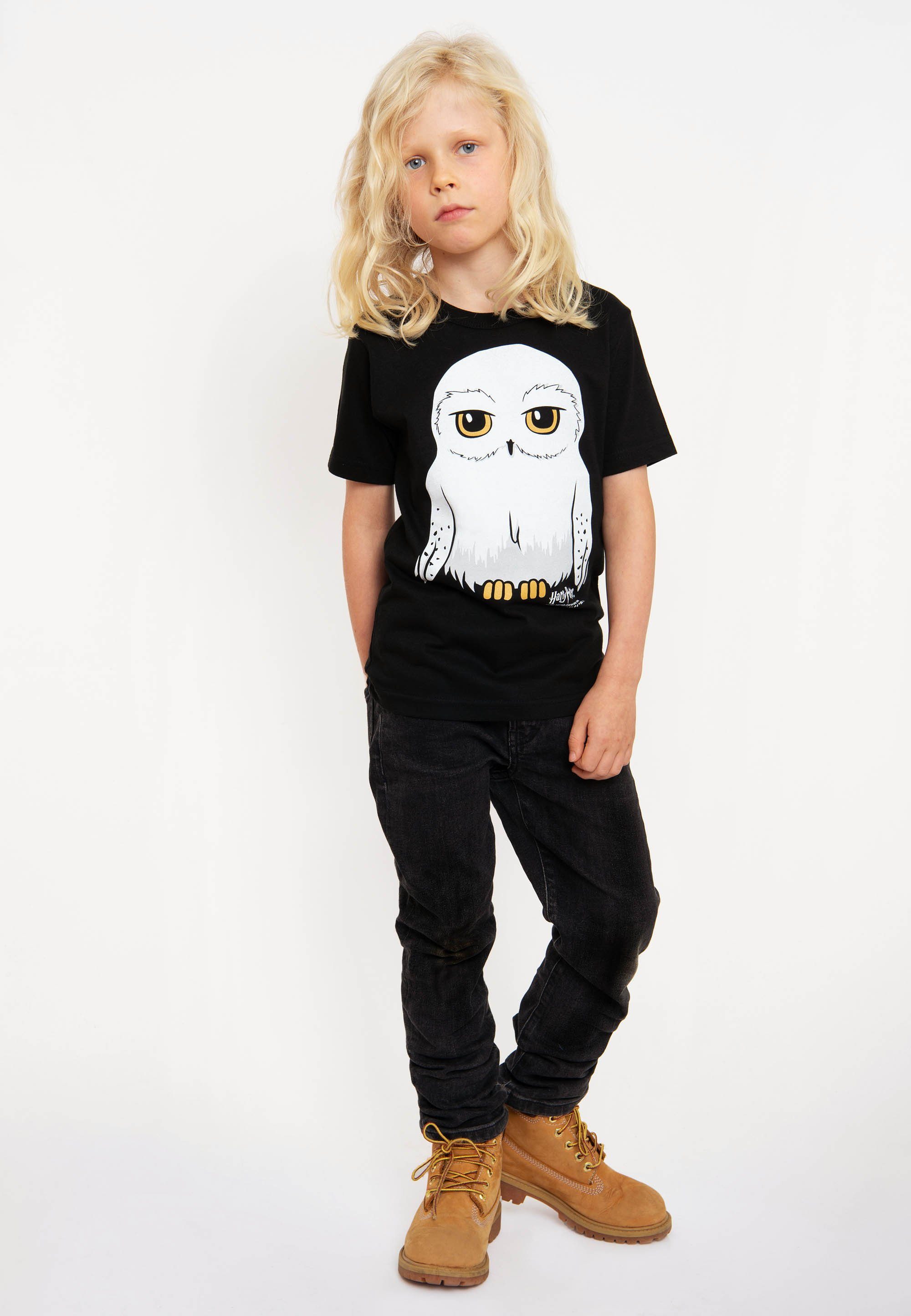 LOGOSHIRT T-Shirt Harry Print – lizenziertem Hedwig Potter mit