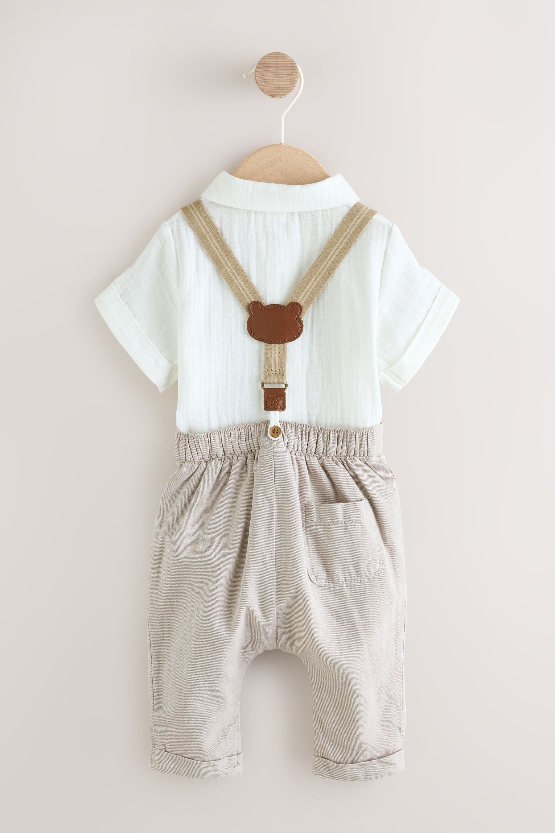 Next Hemd & Hose 3-teiliges Baby-Set mit Hemd, Hose und Hosenträger (3-tlg)
