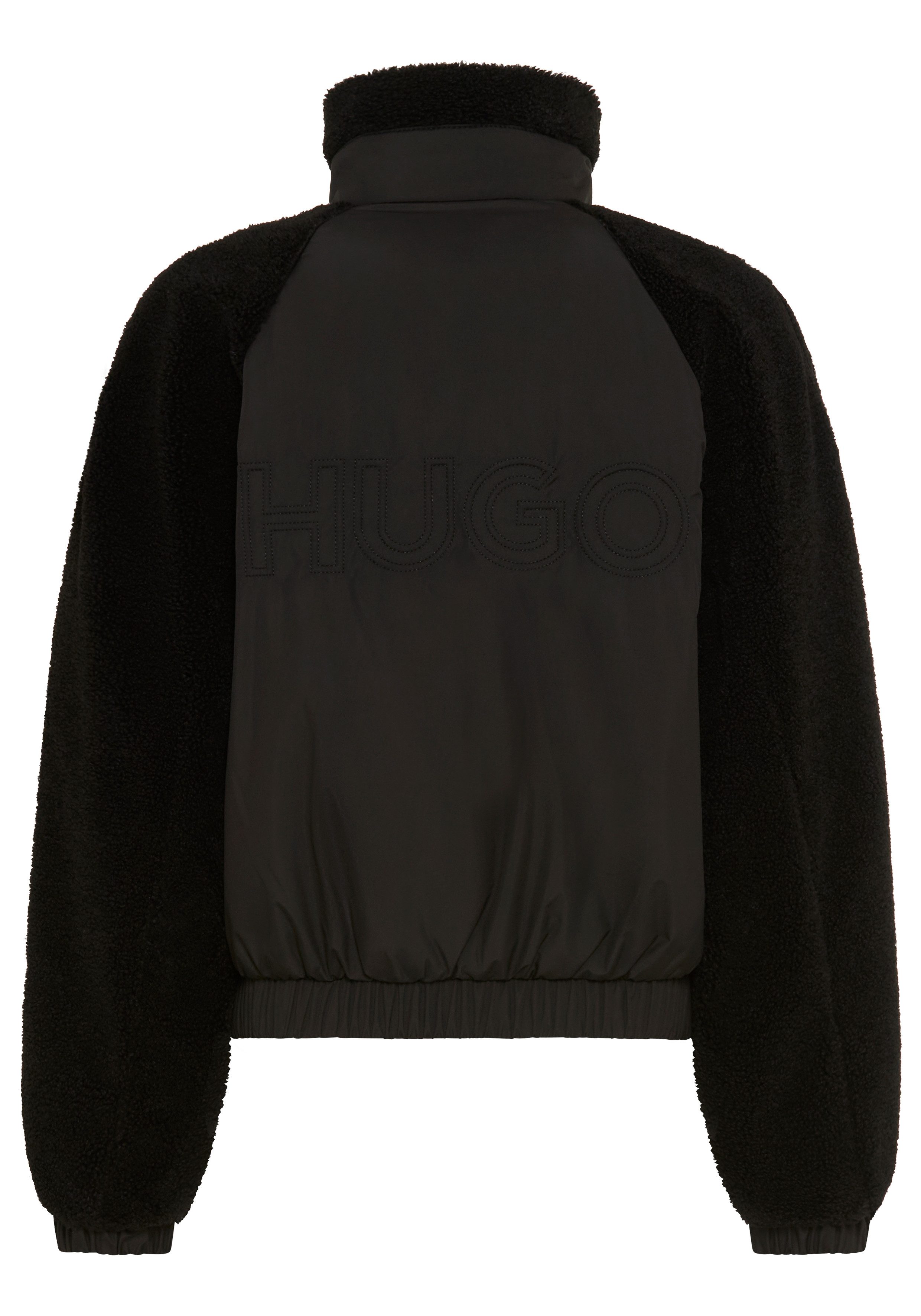 HUGO Hybridjacke Fosser im Materialmix, Stehkragen