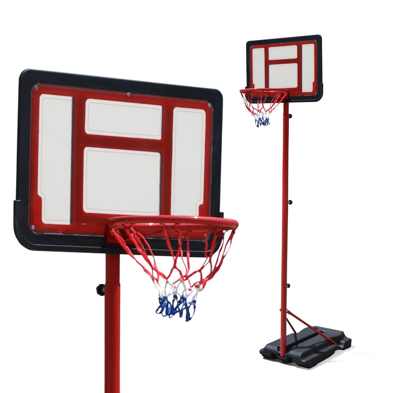 VENDOMNIA Basketballkorb Basketballkorb Basketballständer Basketballanlage (mit Ständer & Brett für Kinder & Jugendliche, höhenverstellbare Korbhöhe 115 - 210cm), mobile Korbanlage für Indoor & Outdoor