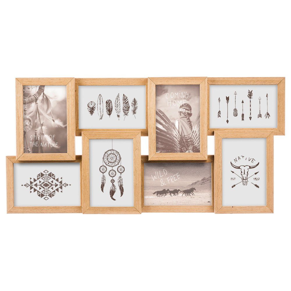 Atmosphera Créateur d'intérieur Bilderrahmen Bilderrahmen für 8 Fotos (10x15 cm), 58,5 x 29 cm, Deko-Rahmen, (einzeln)