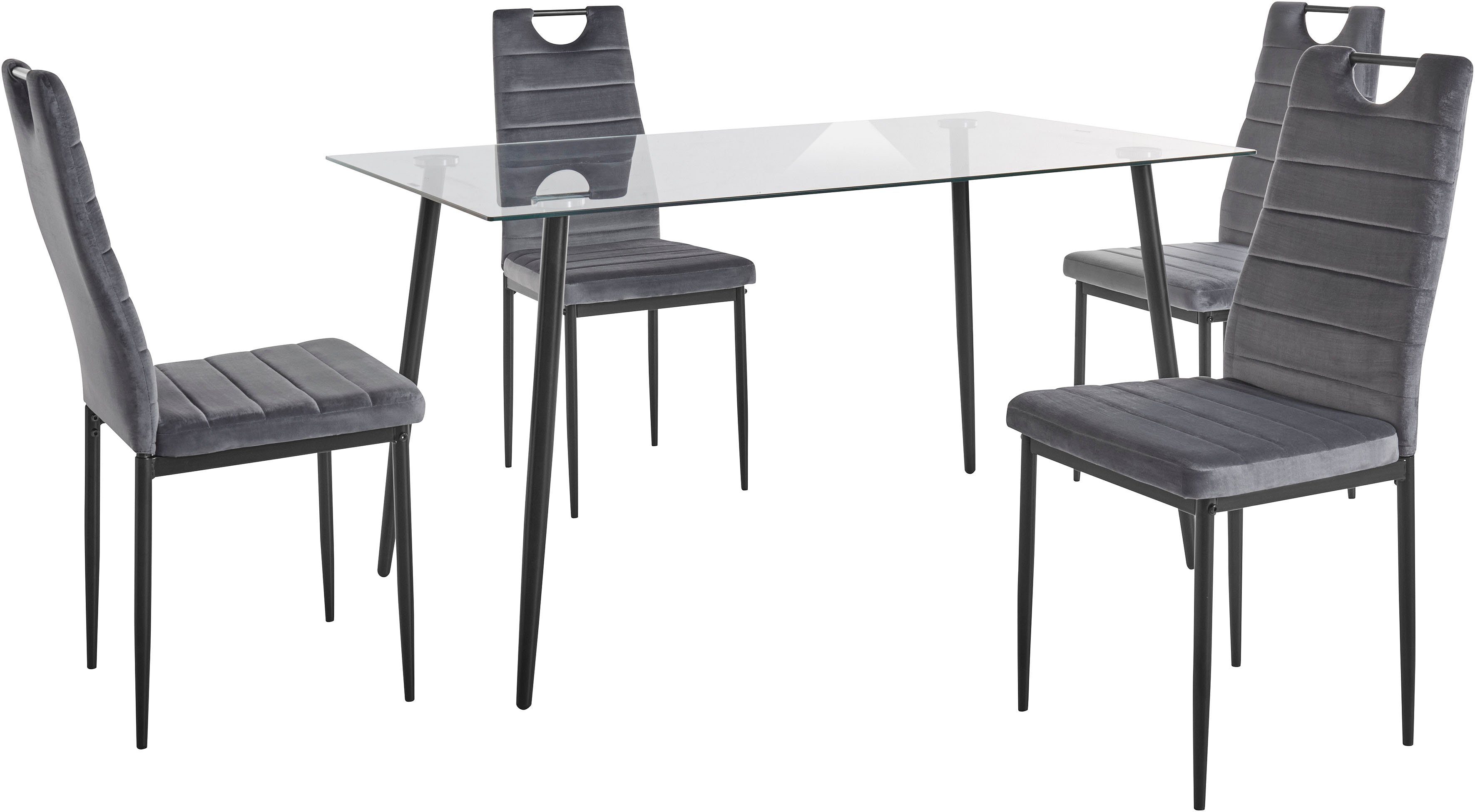 INOSIGN Essgruppe, (Set, 5-tlg), Glastisch, Breite 140 cm und 4 Esszimmerst günstig online kaufen