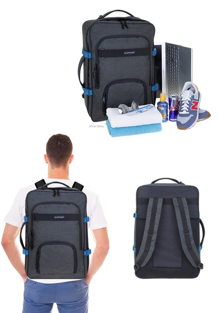 ELEPHANT Reiserucksack Fly Travel Rucksack Handgepäck, Kabinengepäck Handgepäckrucksack Daypack groß – Bild 3 von 5
