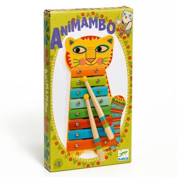 DJECO Spielzeug-Musikinstrument Animambo Xylophon Katze Metallophon