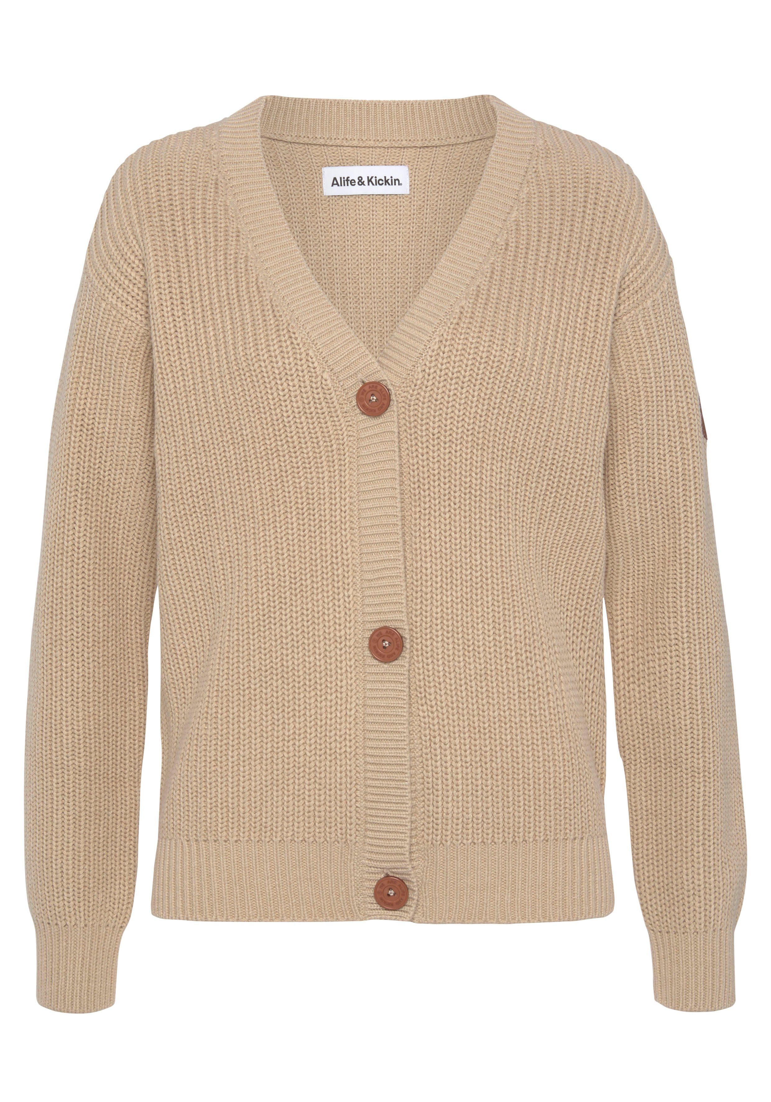 Strickjacke KendraAK NEUE Kickin Alife Grobstrick-Optik trendiger beige - in & KOLLEKTION