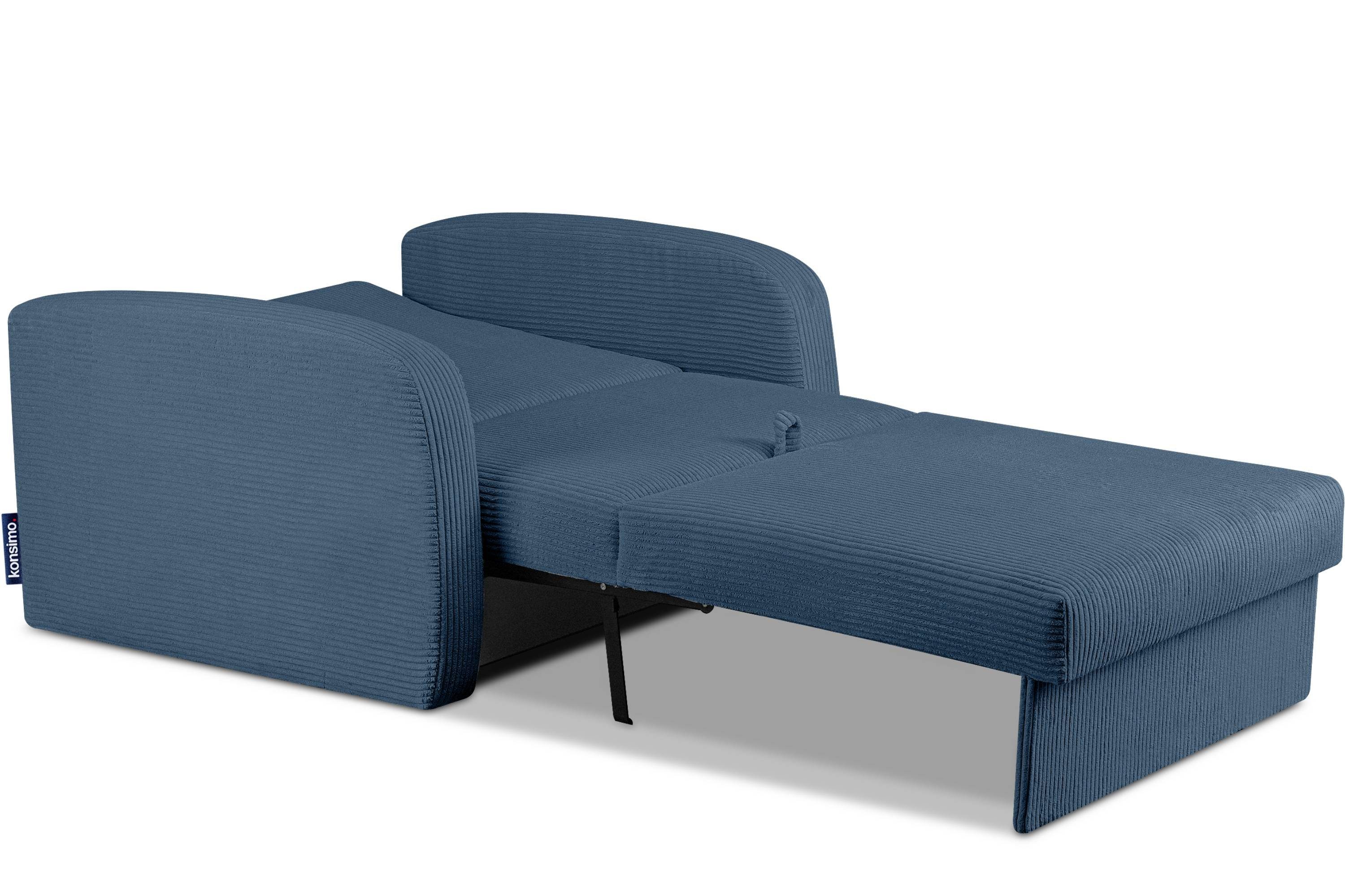 Konsimo Relaxsessel TILUCO Liegesessel Bettkasten, mit Schlaffunktion, mit Relaxsessel hergestellt Kindersofa, in der marineblau Schlafsessel EU