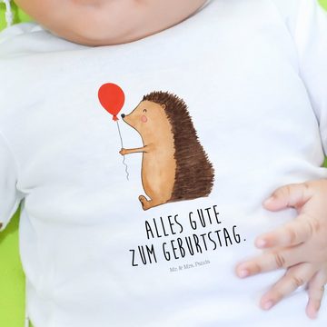 Mr. & Mrs. Panda Strampler Igel Luftballon - Weiß - Geschenk, Geburtstag, Baby, Langarm, Bio, Ha (1-tlg)