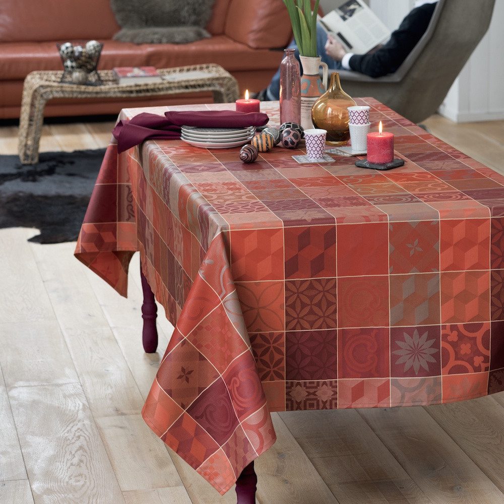 Garnier Thiebaut Tischdecke Mille Tiles Terracotta - Baumwolle
