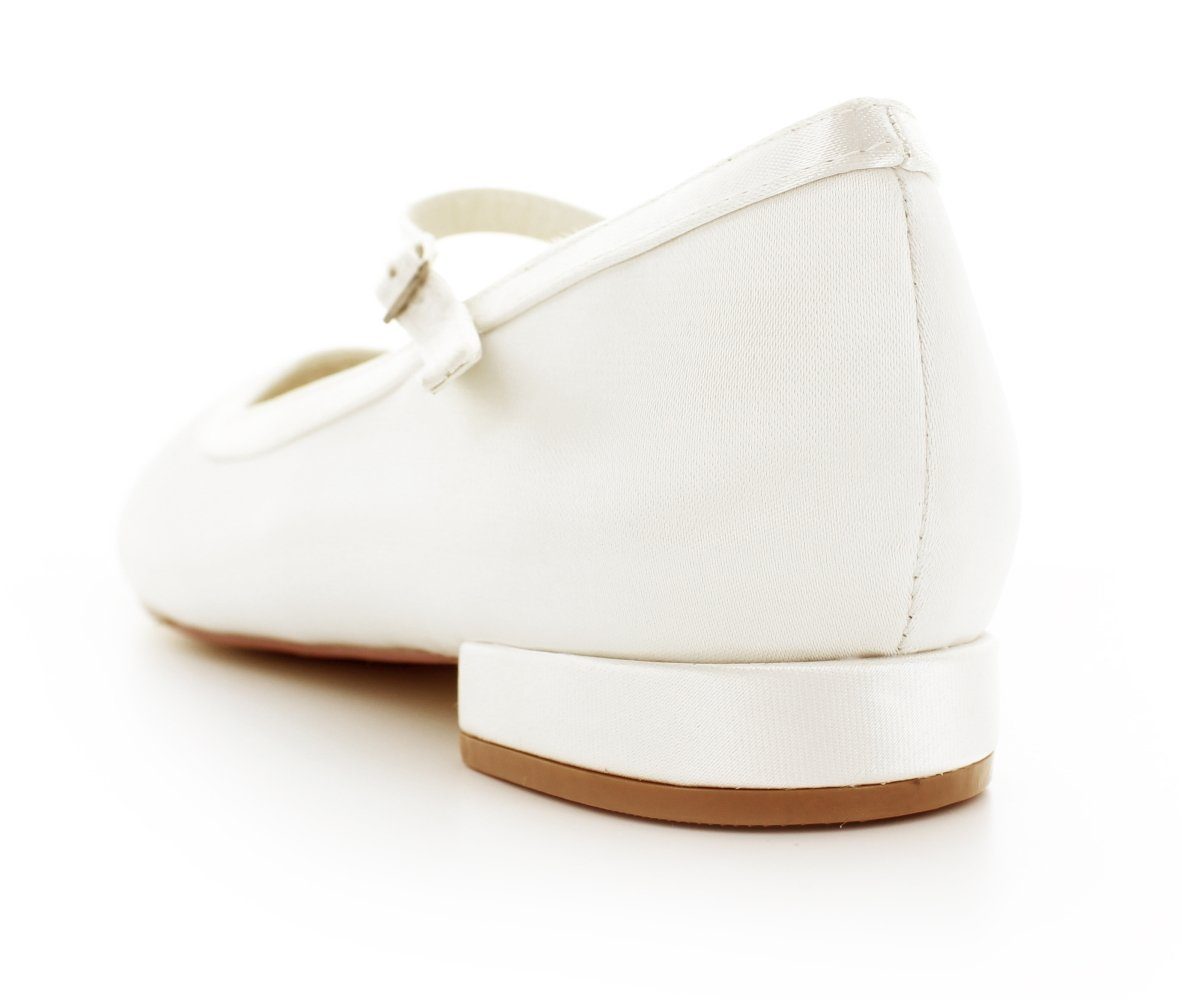 White Lady 874 ivory - flache Satin-Brautschuhe Ballerina