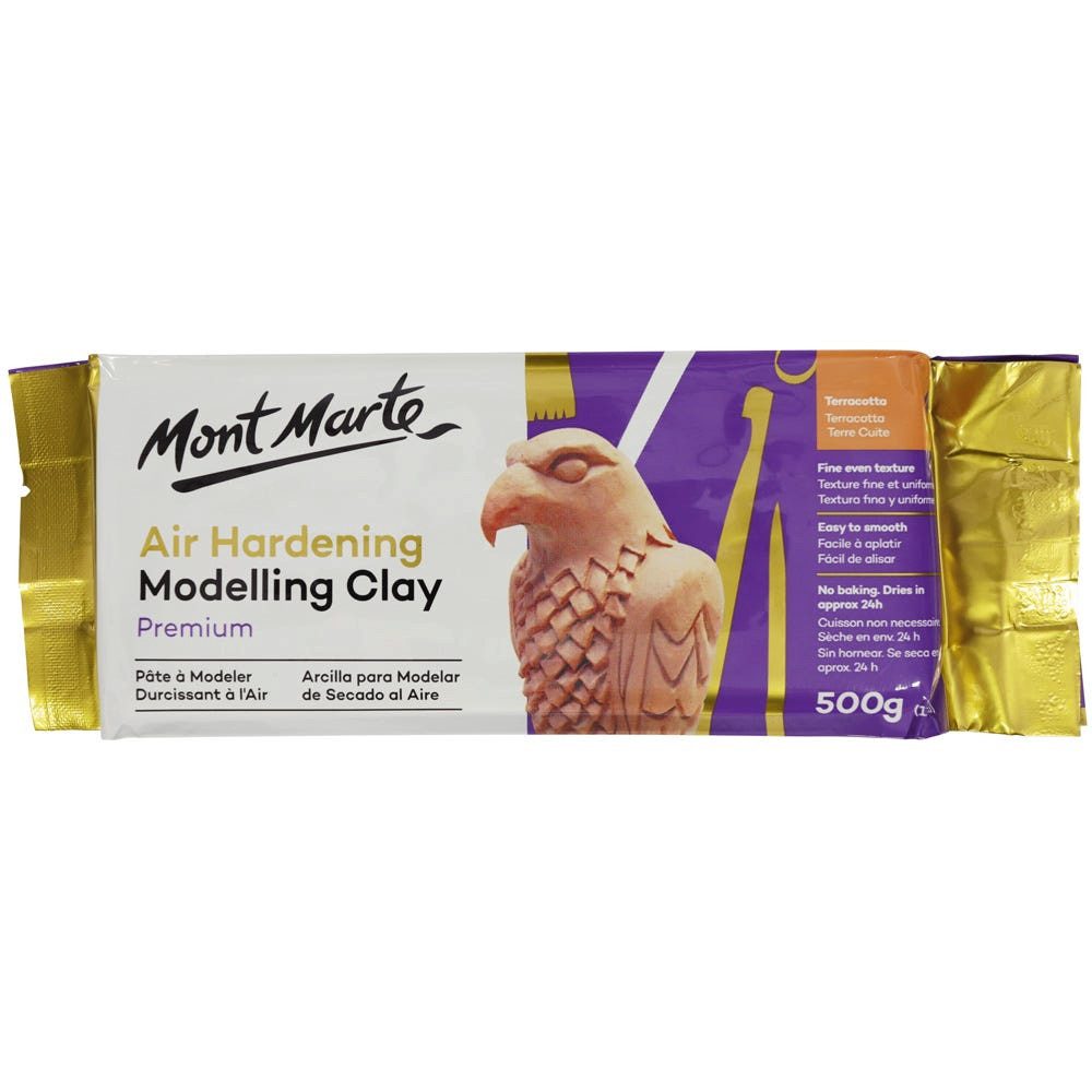 Mont Marte Глина Lufthärtende Глина - Terra, 500g - Kein Brennen erforderlich, Trocknet innerhalb von 24 Std. zum Formen, Schleifen, Bohren & Bemalen