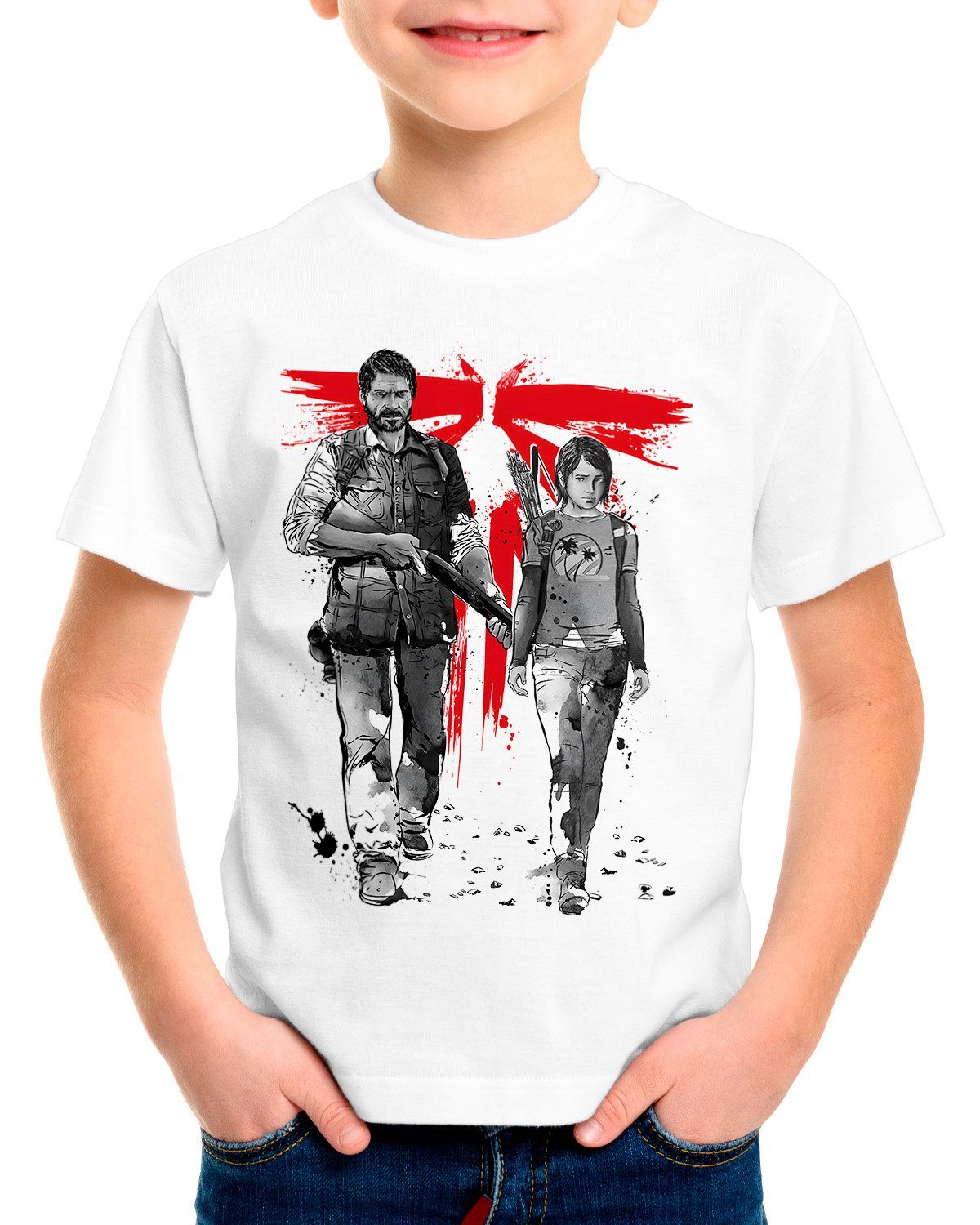 style3 Print-Shirt Kinder T-Shirt Lone Survivors the last of us tv videospiel ps4 ps5