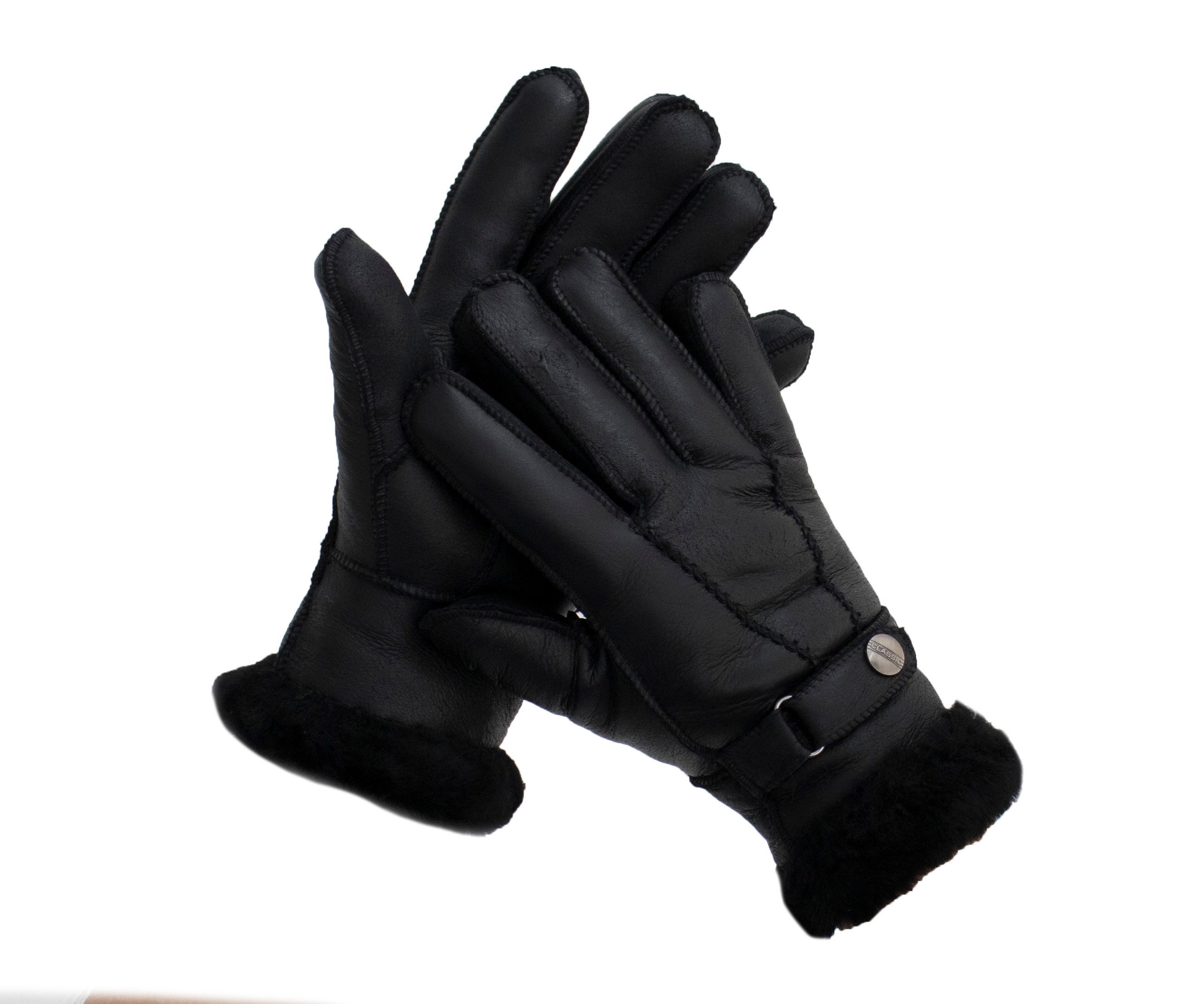Reissner Lammfelle Lederhandschuhe Finger Handschuhe Nappaleder gefüttert echtes Lammfell (2-St)