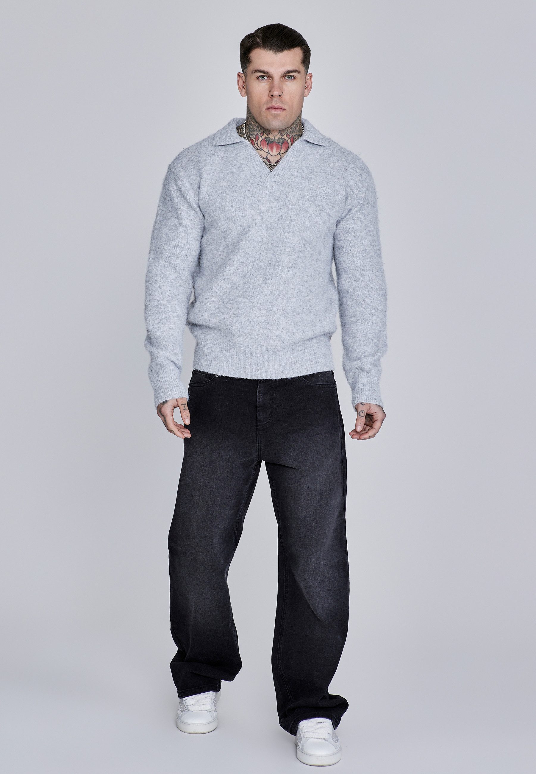 Siksilk Poloshirt SikSilk Herren Strick-Polo-Pullover
