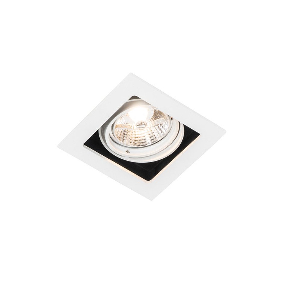 Qazqa LED Einbaustrahler Artemis, ohne Leuchtmittel, GU10, Weiß, Modern, Aluminium, 1-flammig
