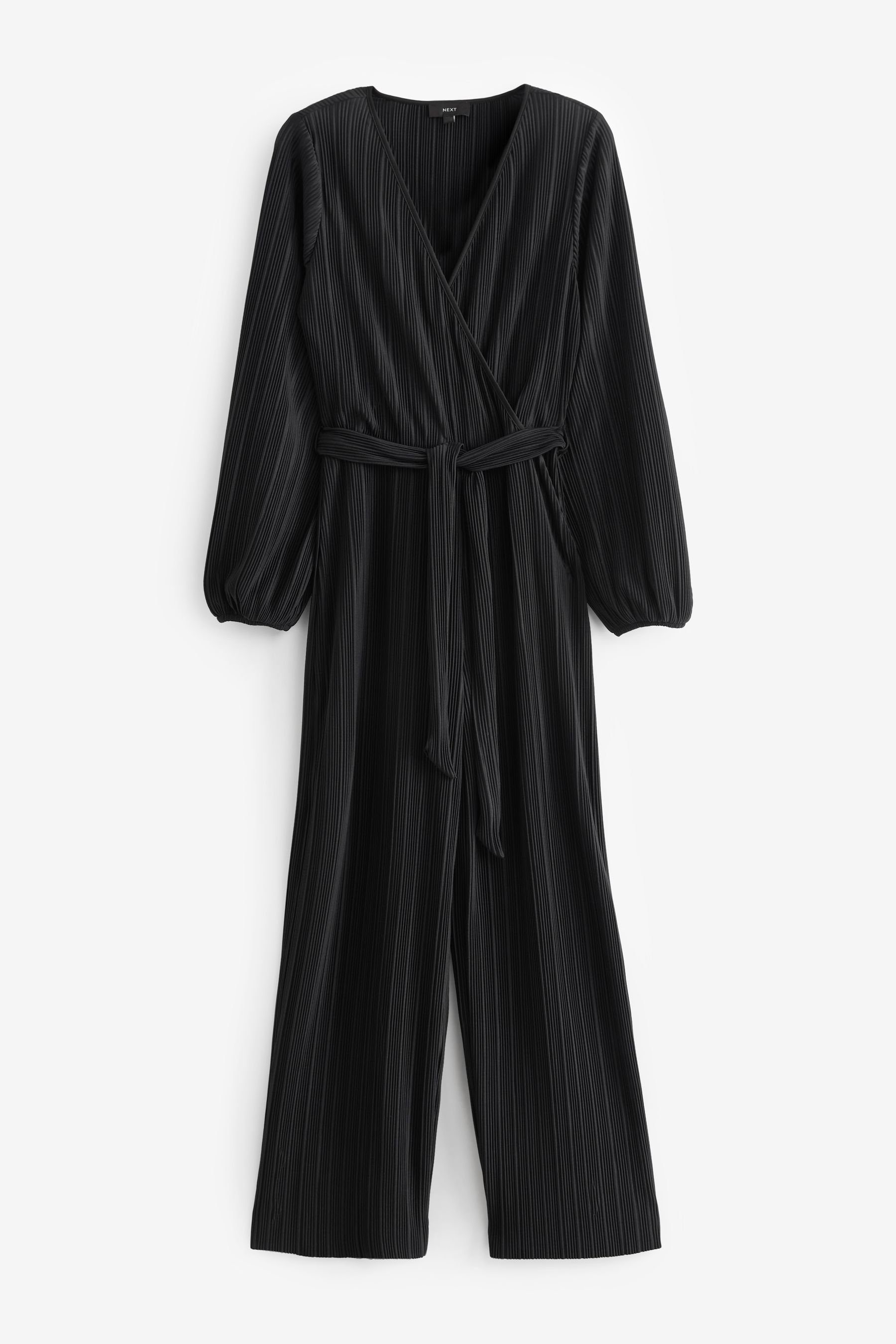 Next Jumpsuit Plissierter Overall mit langen Ärmeln (1-tlg) Black