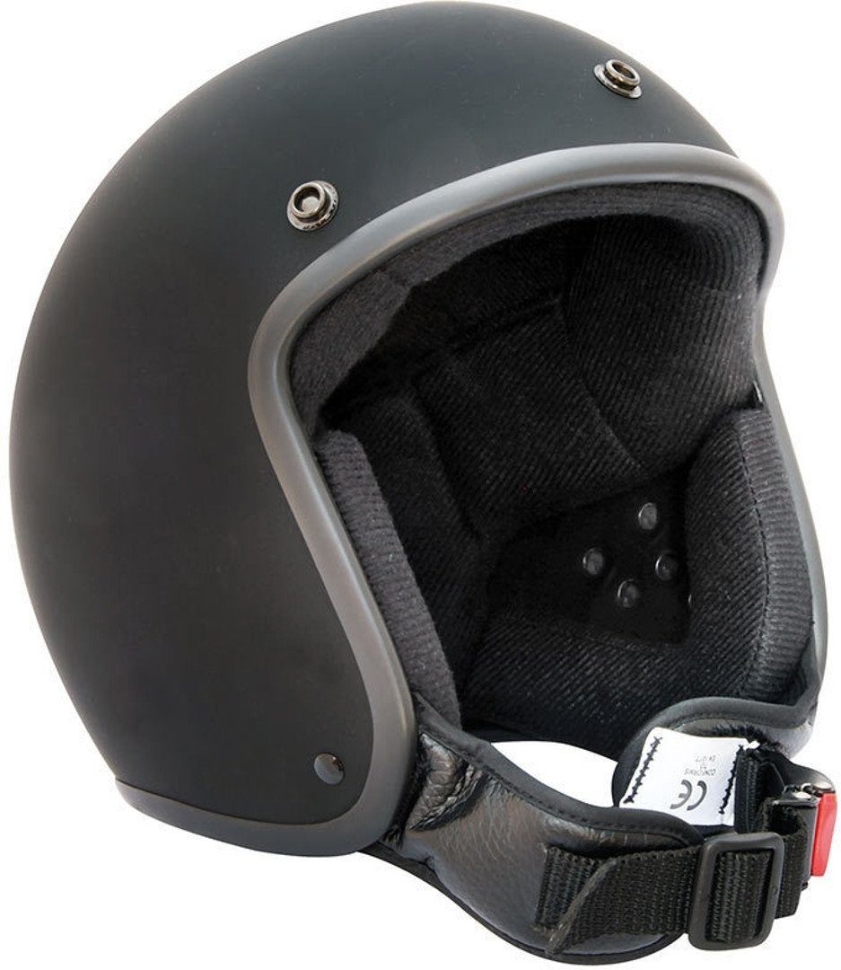 Bores Motorradhelm Gensler Bogo III Black Edition Jethelm, Doppel-D-Verschluss