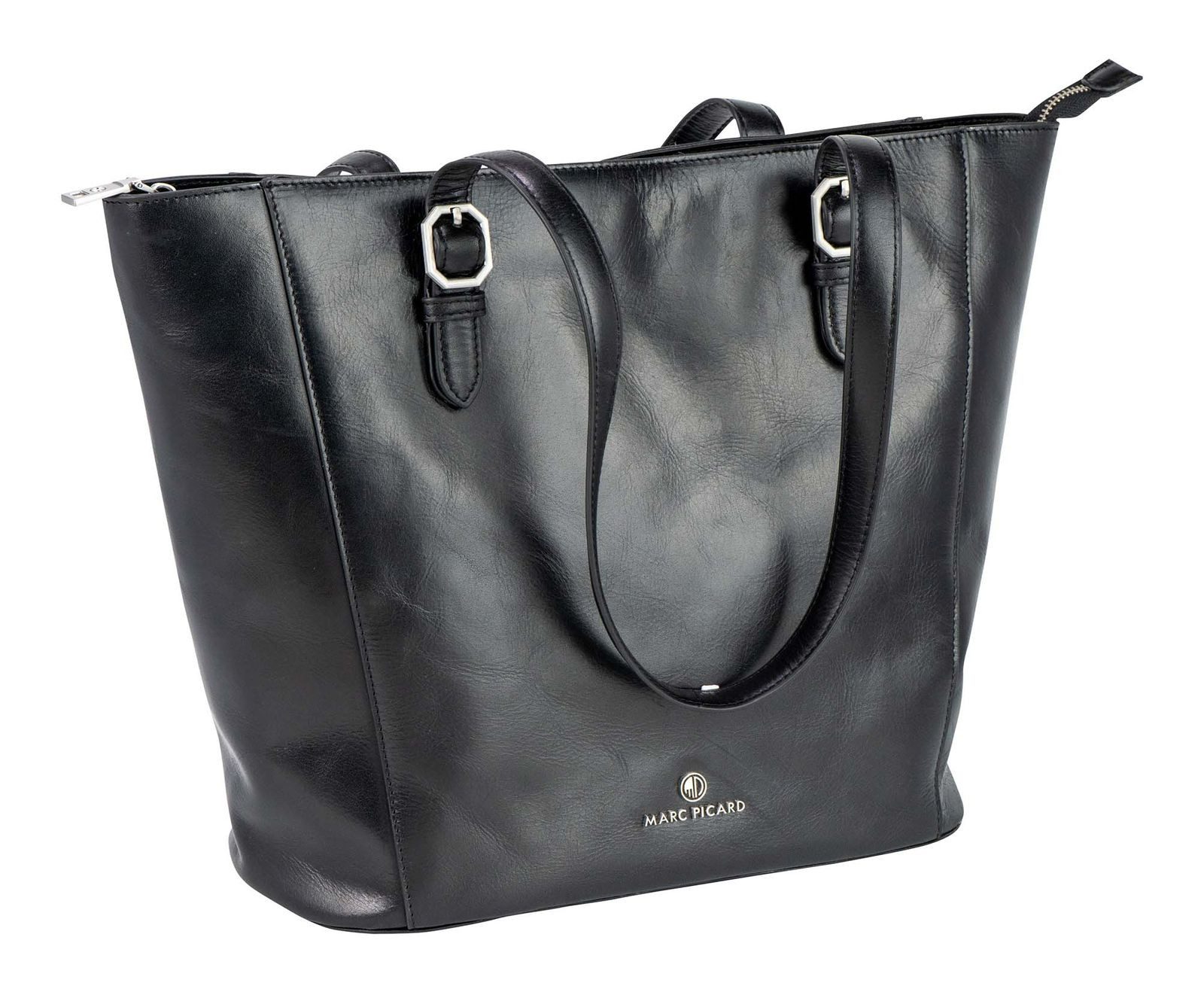 Marc Picard Shopper Tote Bag, aus echtem Rindsleder